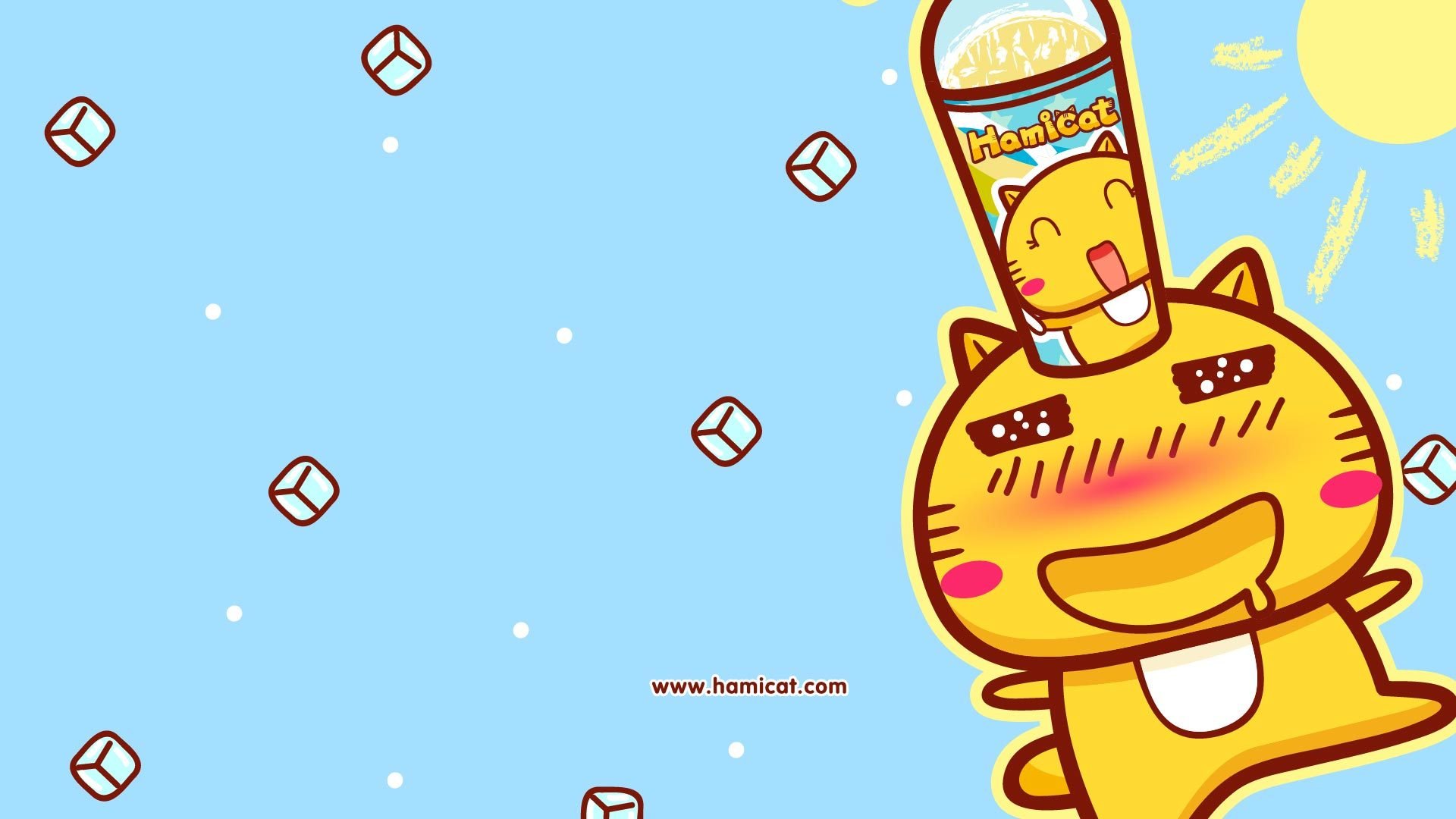 动漫,插画,原创,Hamicat,哈咪猫,吃冰,儿童桌面专用