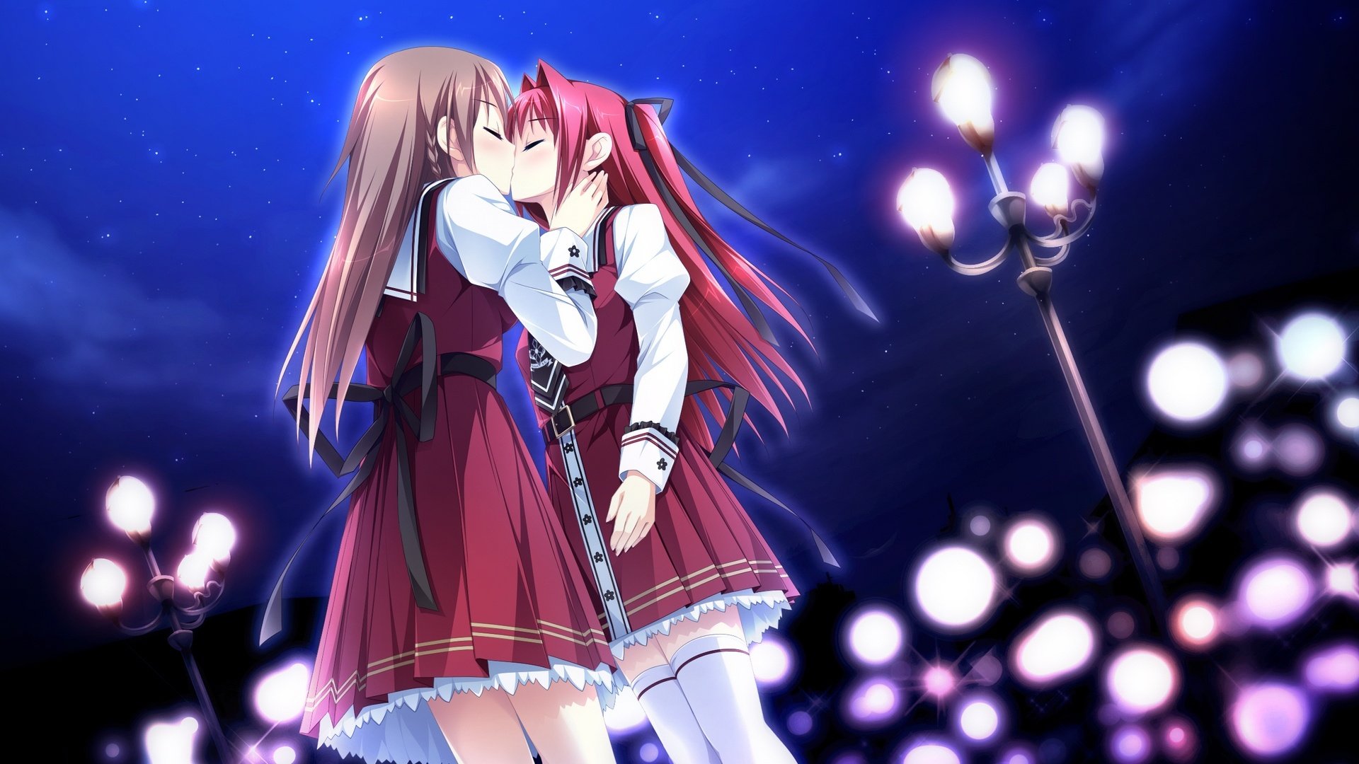 动漫,动漫少女,插画,女同