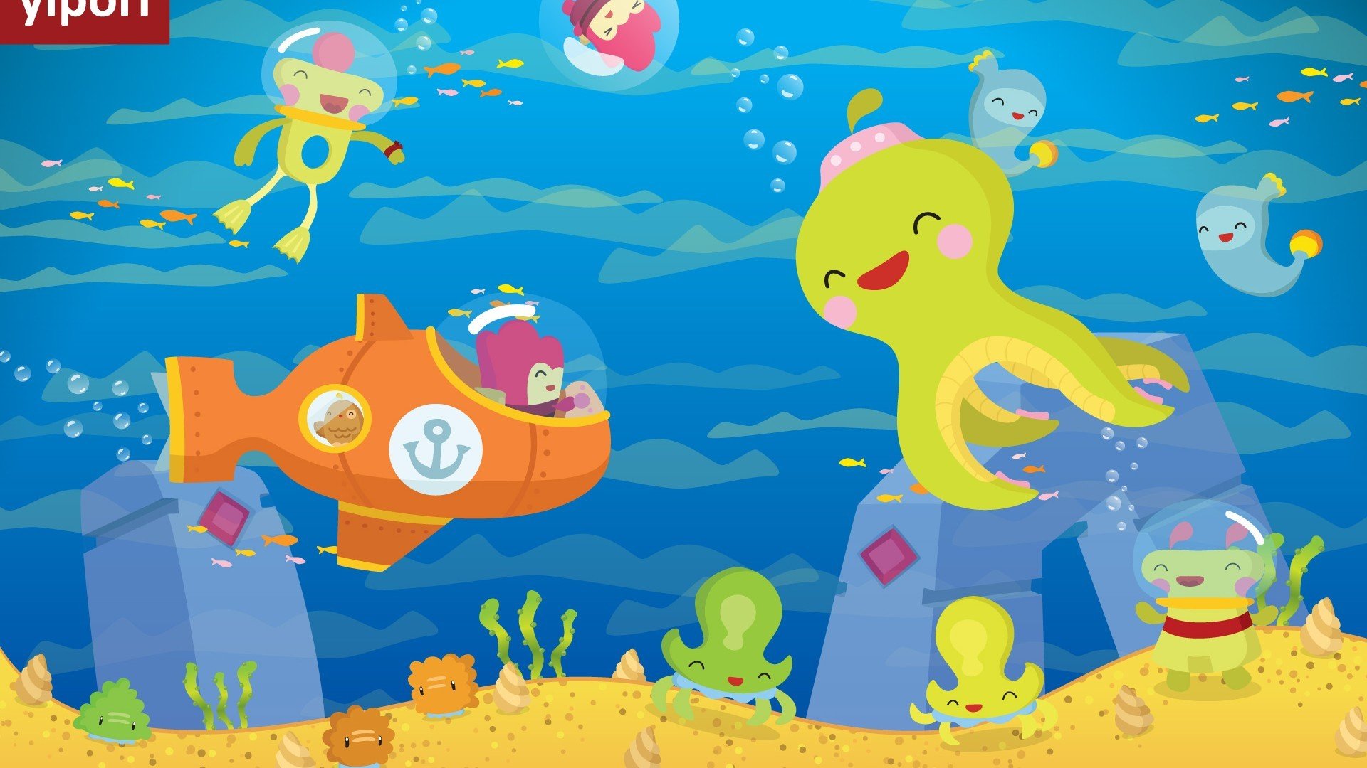 动漫,插画,手绘,欧美插画壁纸,Yipori,儿童桌面专用