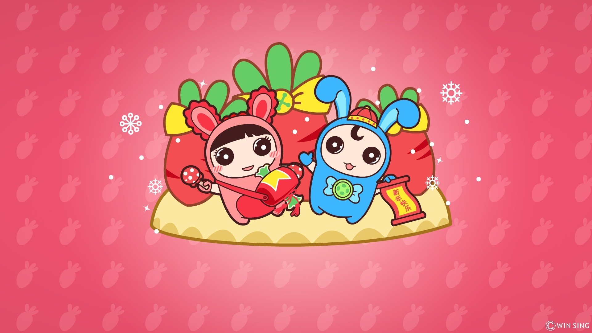 节日,新年,春节,过年,喜庆,2013年,拜年,逗逗迪迪,儿童桌面专用