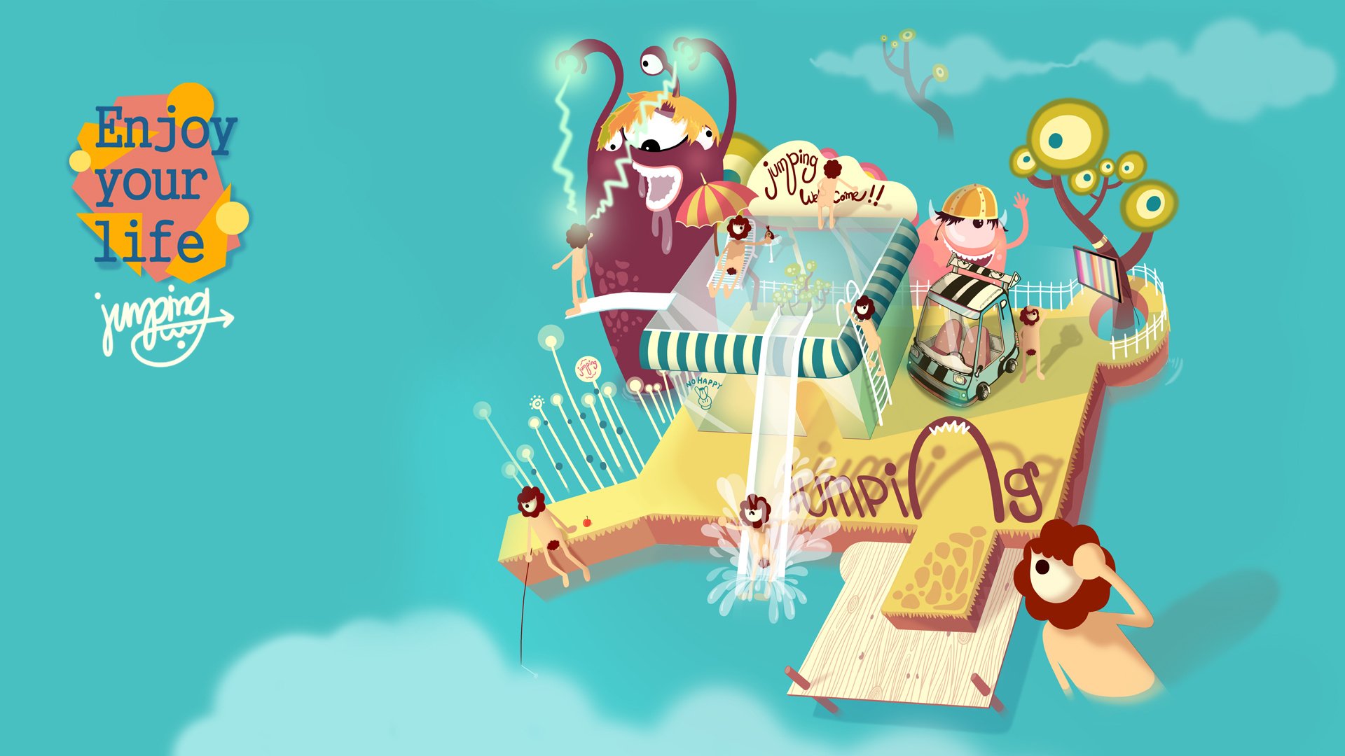 动漫,卡通,插画,手绘,林P酱的异想世界,享受生活,儿童桌面专用