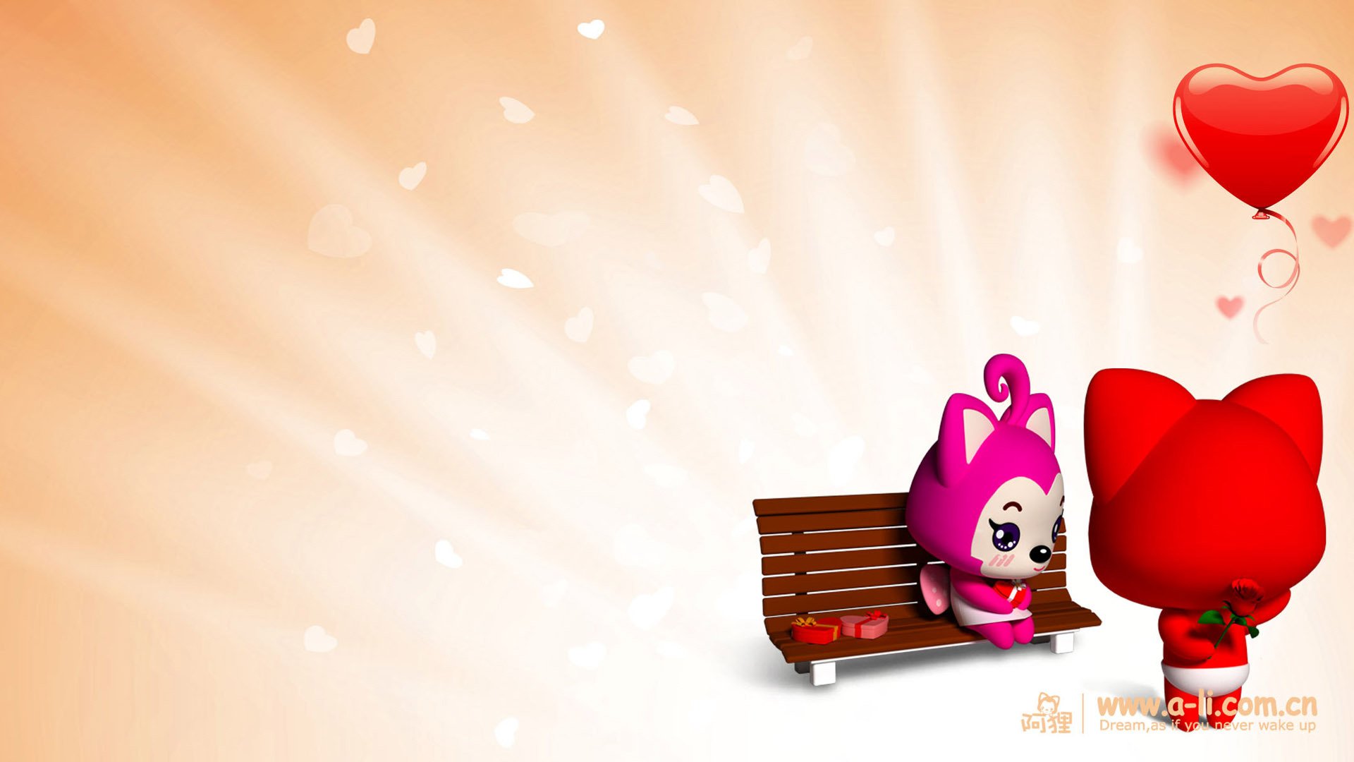 动漫,阿狸,ali,卡通,可爱,插画,手绘,浪漫,爱情,儿童桌面专用