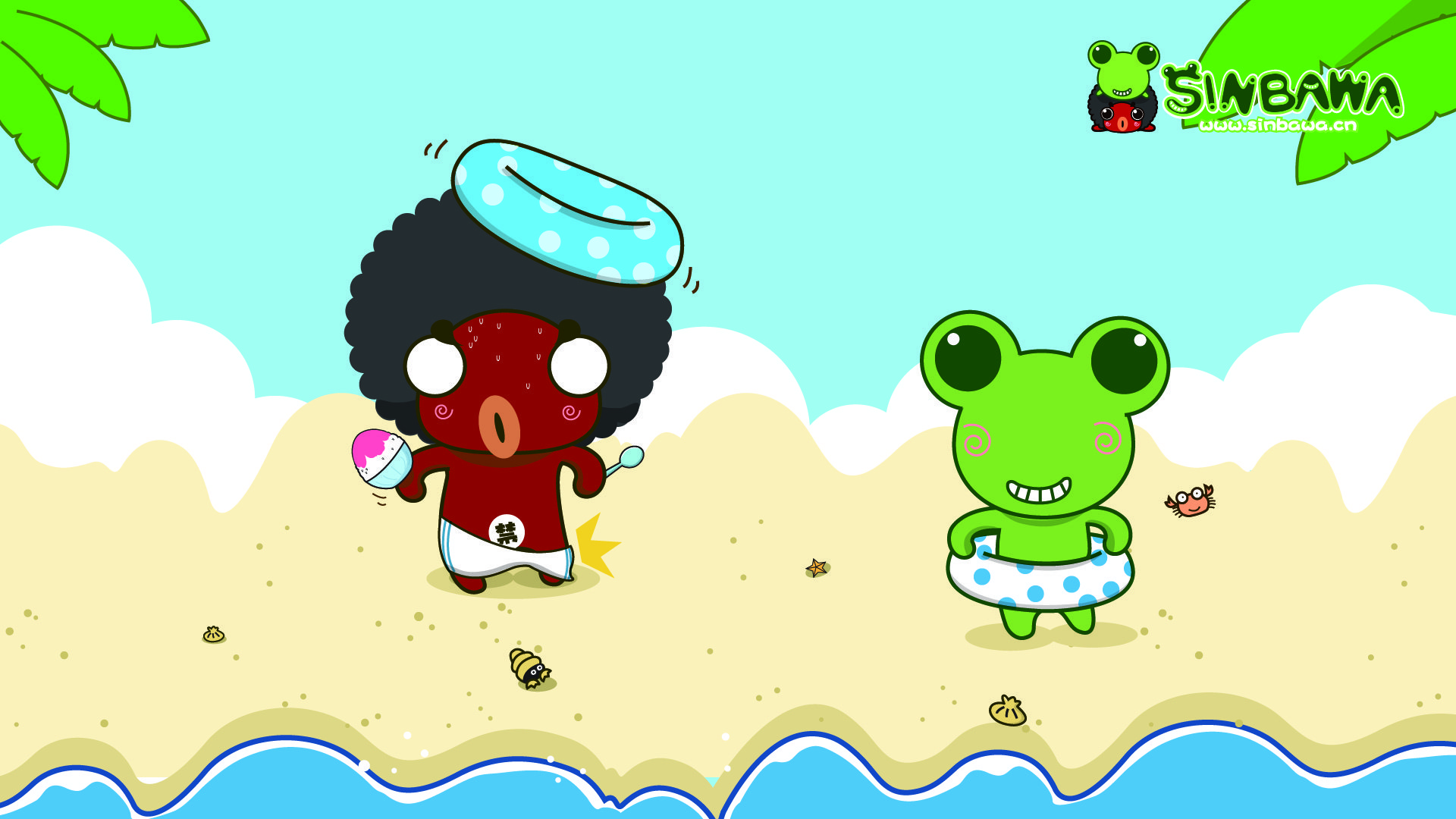 动漫,卡通,士巴蛙,插画,可爱,sinbawa,儿童桌面专用