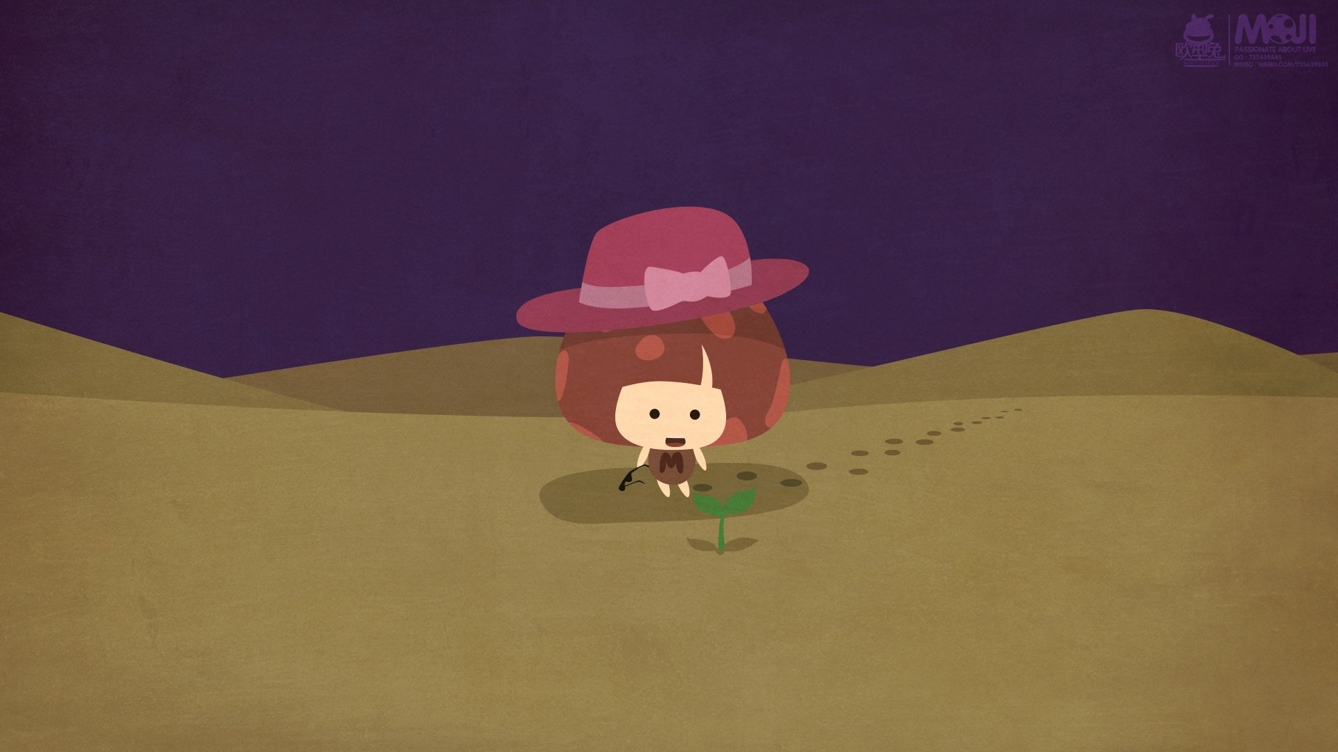 动漫,卡通,可爱,插画,莫吉,欧型兔,MOJI,儿童桌面专用