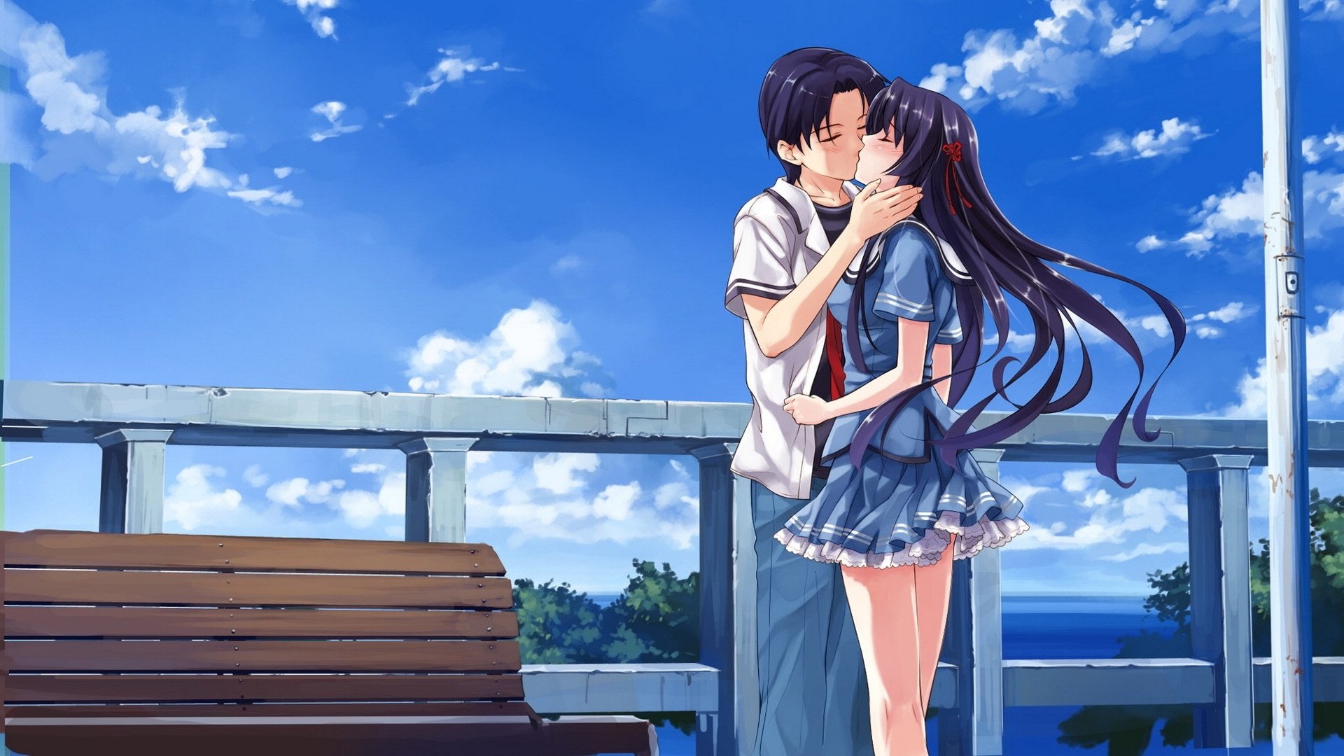 动漫,卡通,情侣,浪漫,接吻