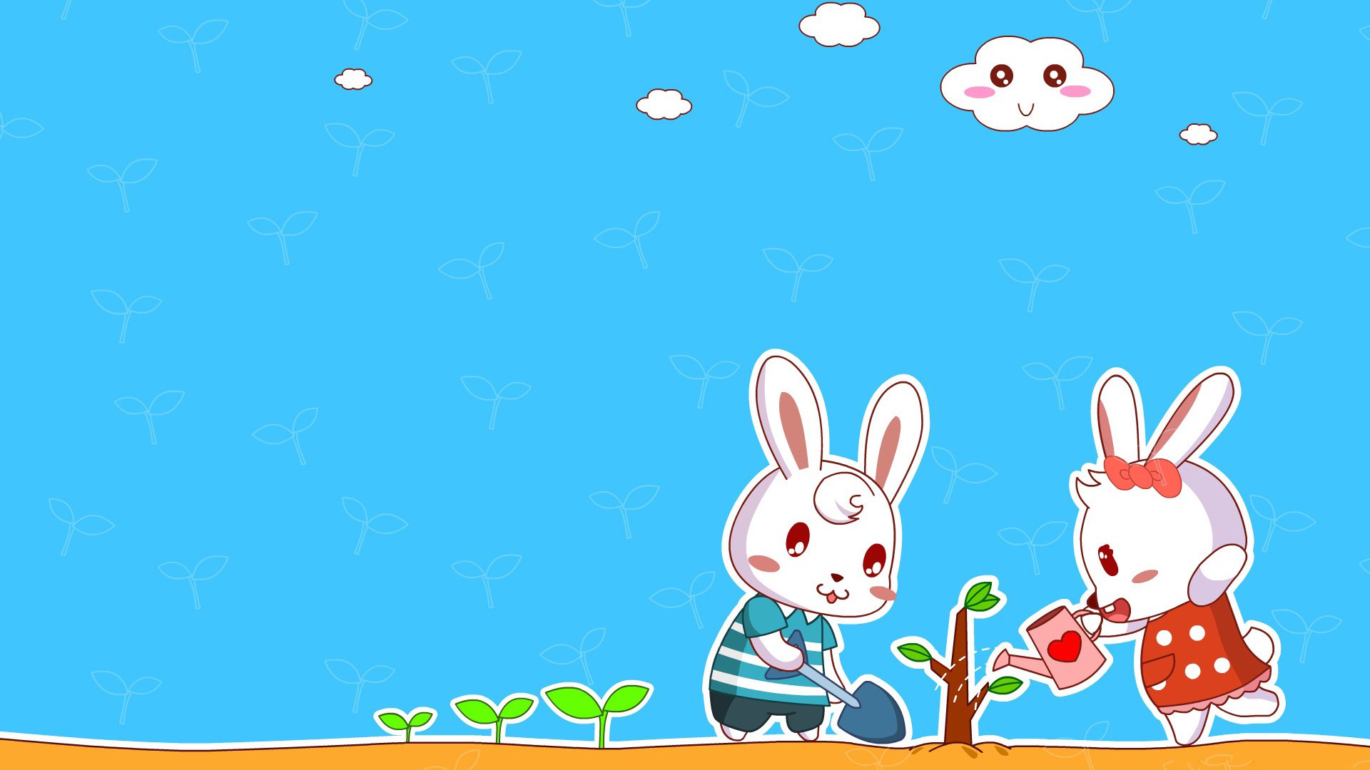 爱情,浪漫手绘,情侣,甜蜜,浪漫,兔子