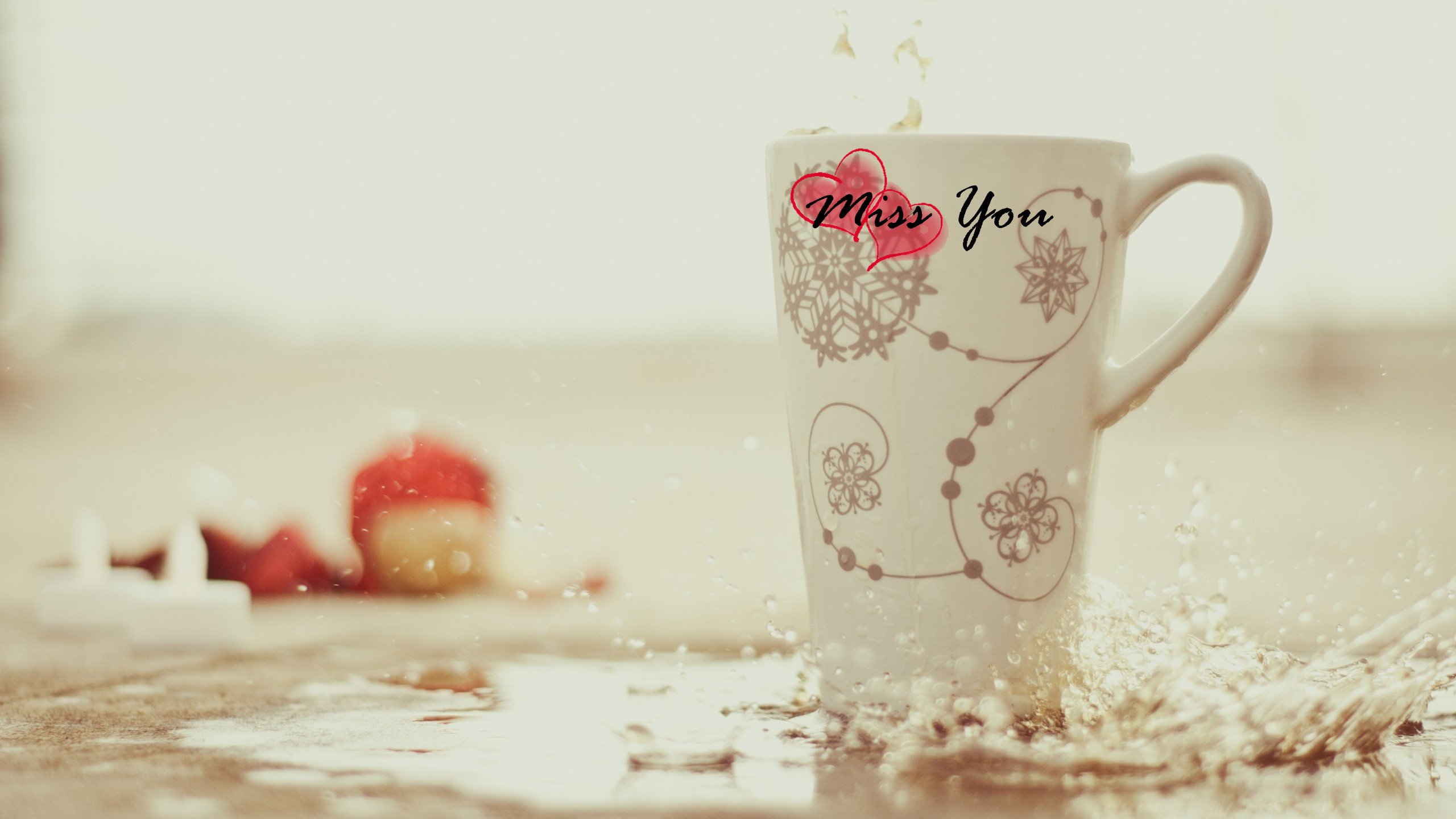 爱情美图,唯美温馨,杯子,想你,一杯子暖暖的