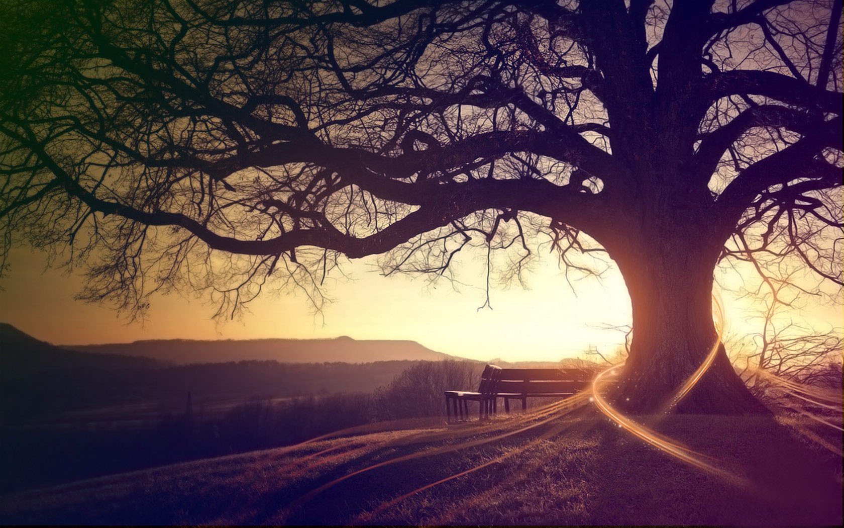 小清新,温馨一刻,长椅,儿童桌面专用