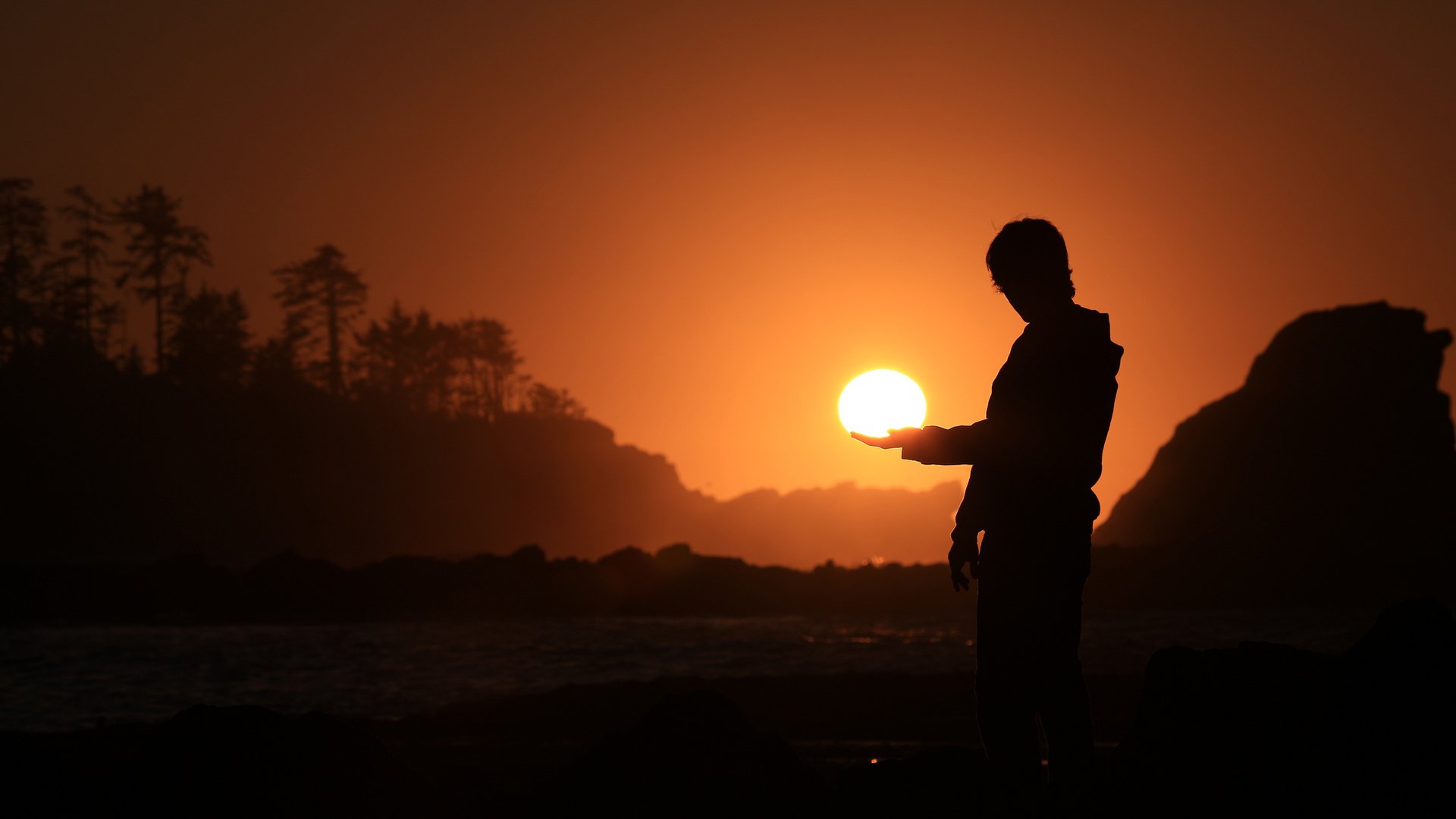 风景,落日余晖,日落,夕阳,儿童桌面专用