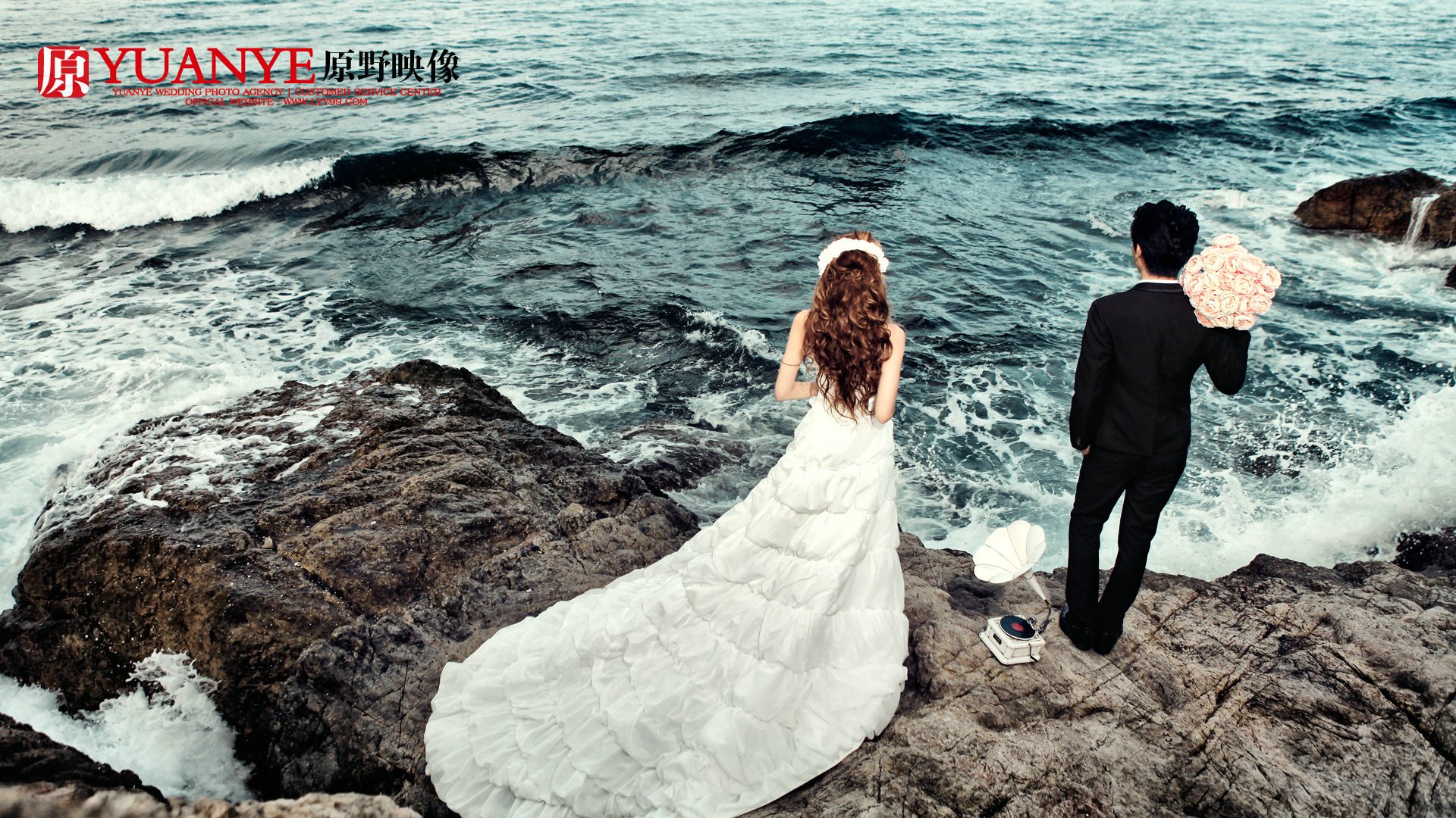爱情美图,唯美温馨,情侣,恩爱,海景婚纱,原野映像