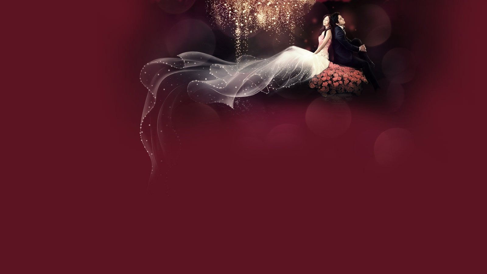 爱情美图,浪漫手绘,婚纱,情侣