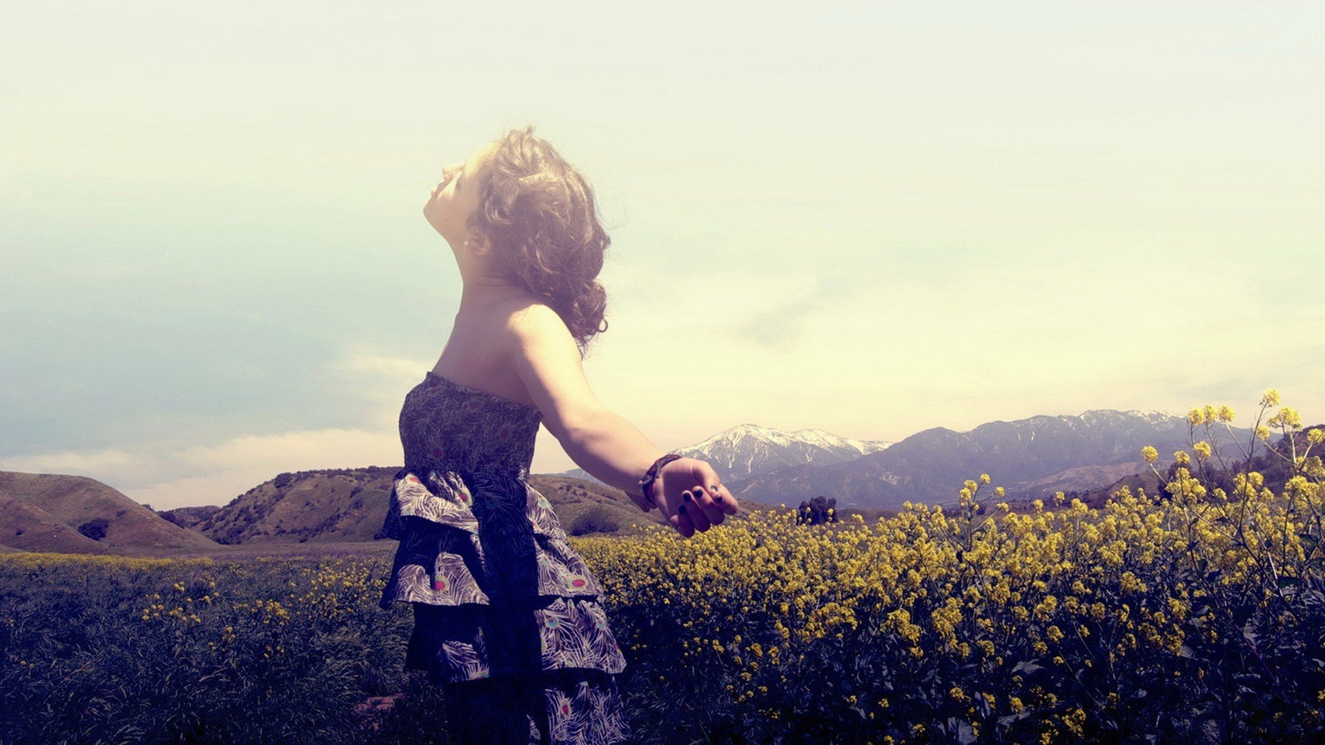 小清新,温馨一刻,女孩,儿童桌面专用