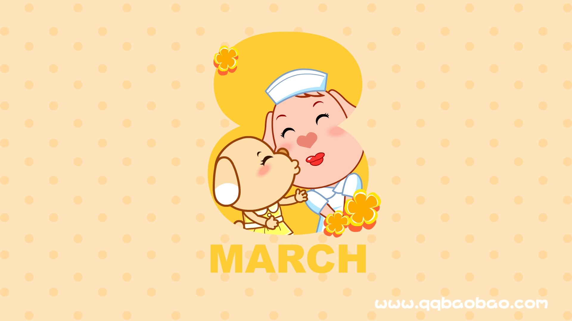 动漫,卡通,插画,亲宝网,妇女节,亲宝,儿童桌面专用