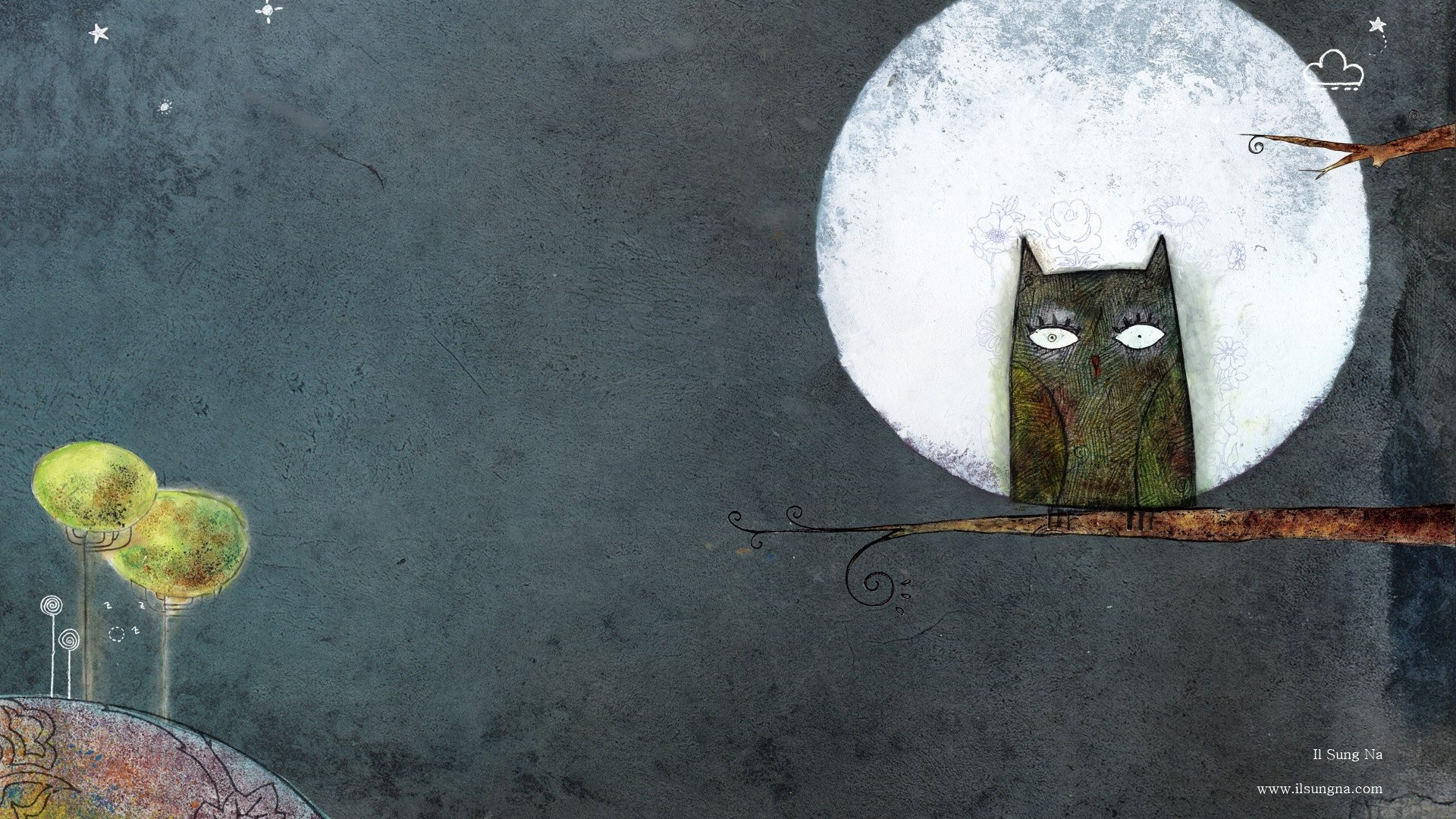 动漫,卡通,插画,手绘,睡觉的动物,儿童桌面专用