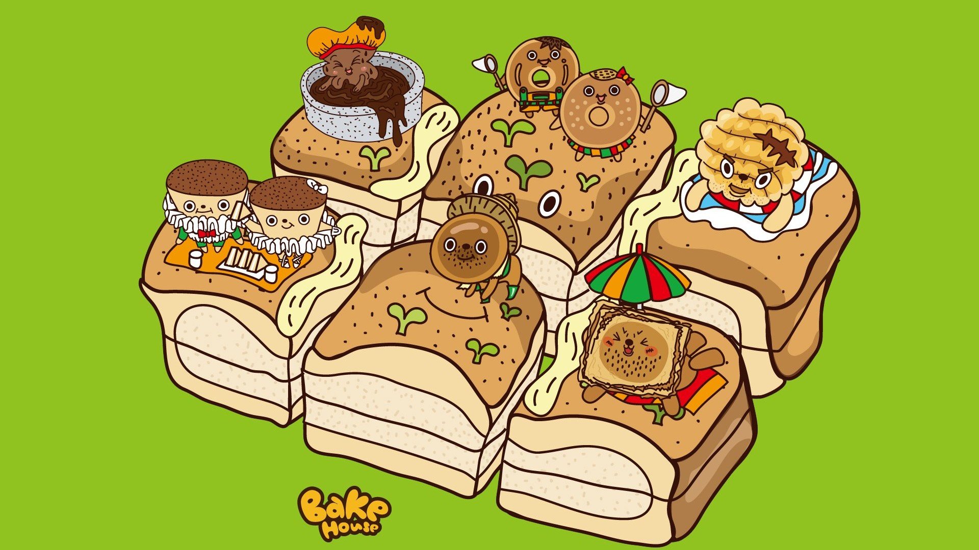 动漫,卡通,插画,幸福烘焙屋,儿童桌面专用