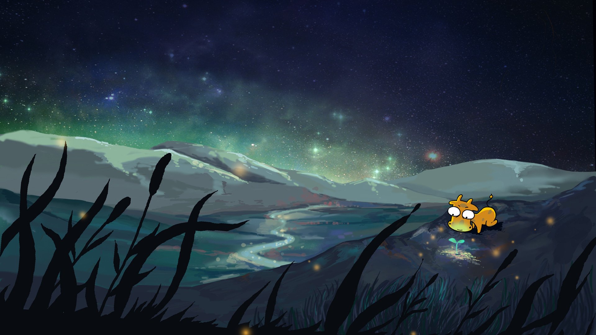 卡通,插画,手绘,迷雾中的但丁,观察,但丁,儿童桌面专用