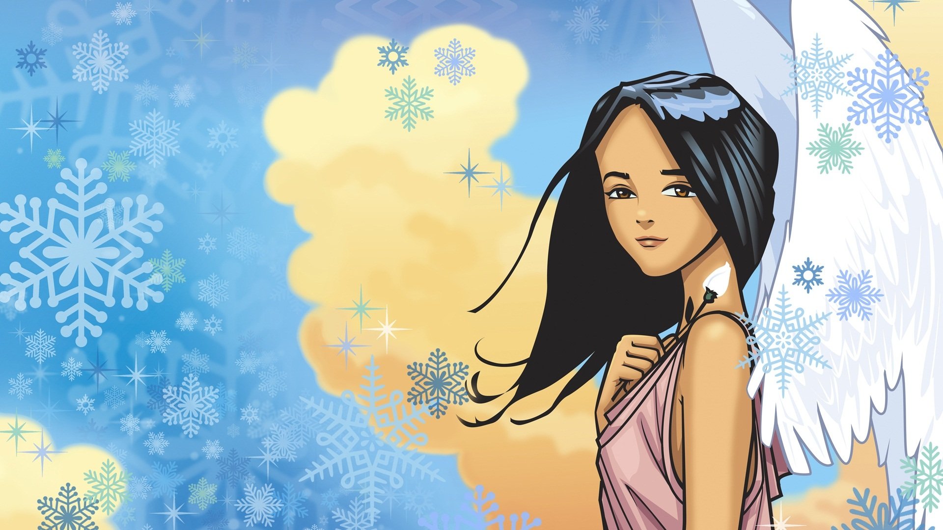 动漫,卡通,插画,手绘,雪天使,儿童桌面专用