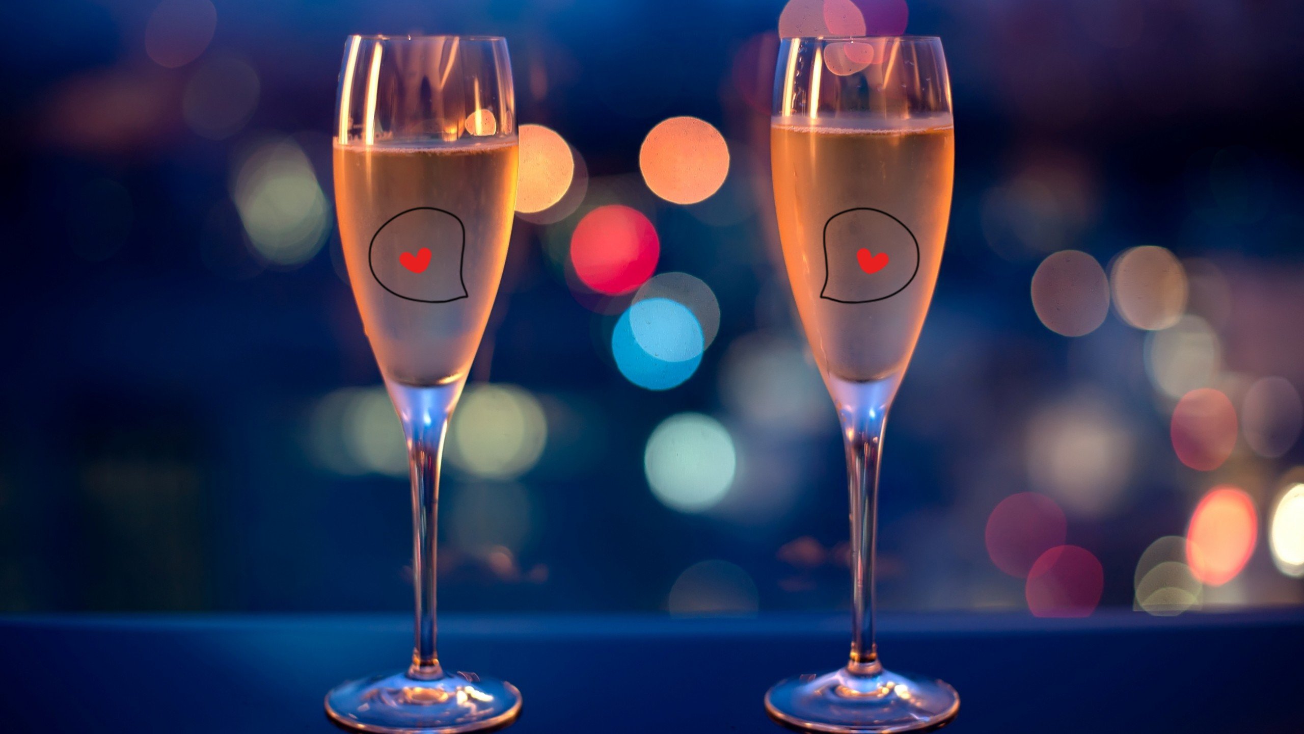 爱情美图,唯美温馨,爱心酒杯