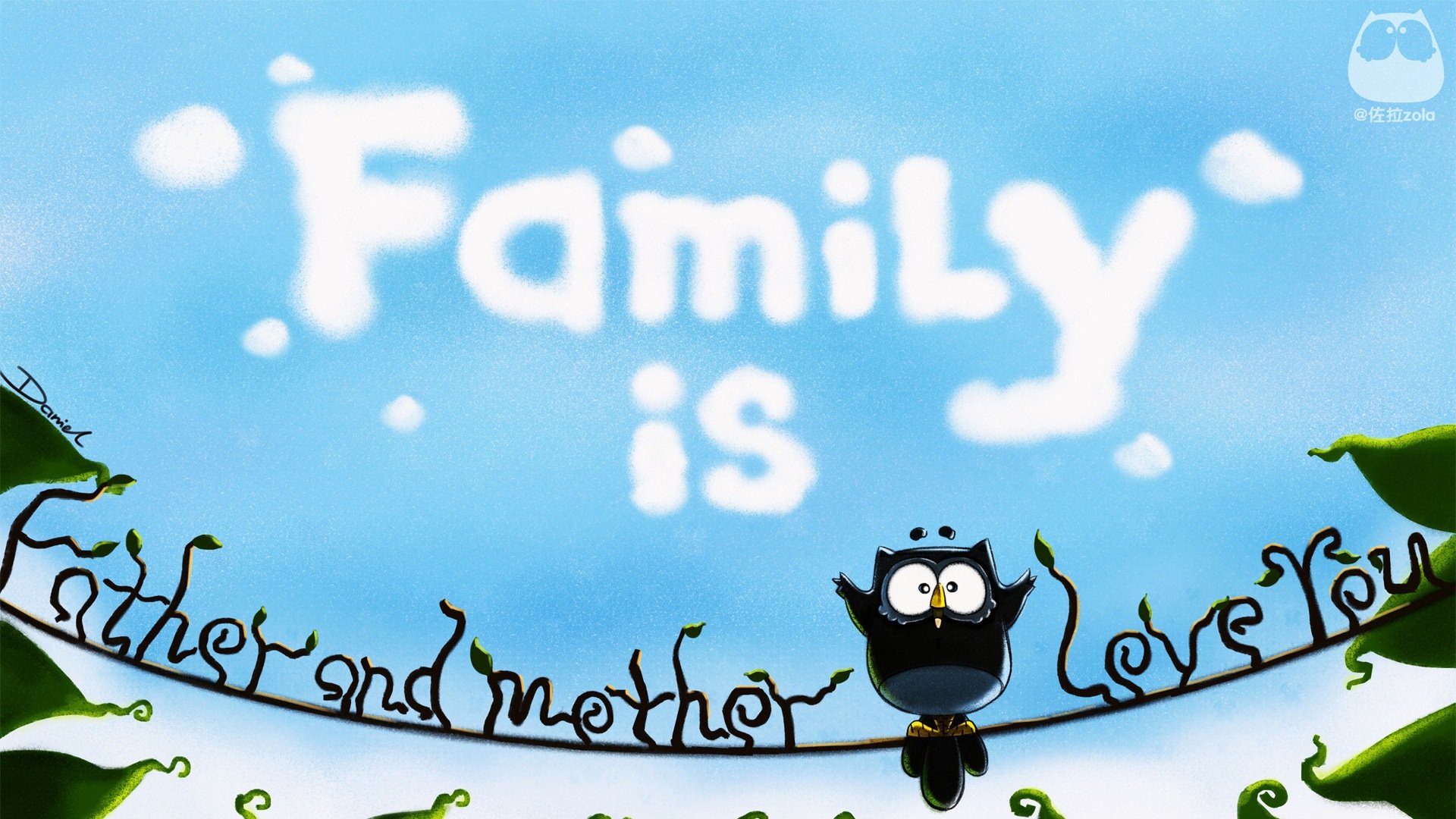 动漫,卡通,插画,手绘,佐拉,家庭,family,儿童桌面专用