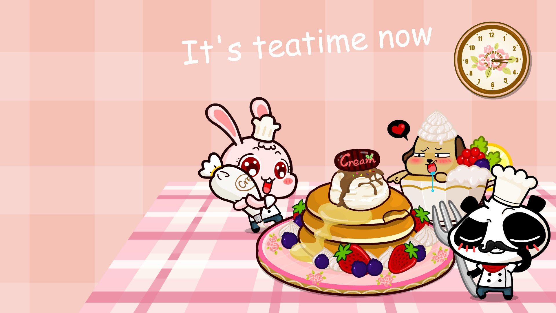 动漫,卡通,插画,手绘,nonopanda,吃蛋糕,林无知,儿童桌面专用