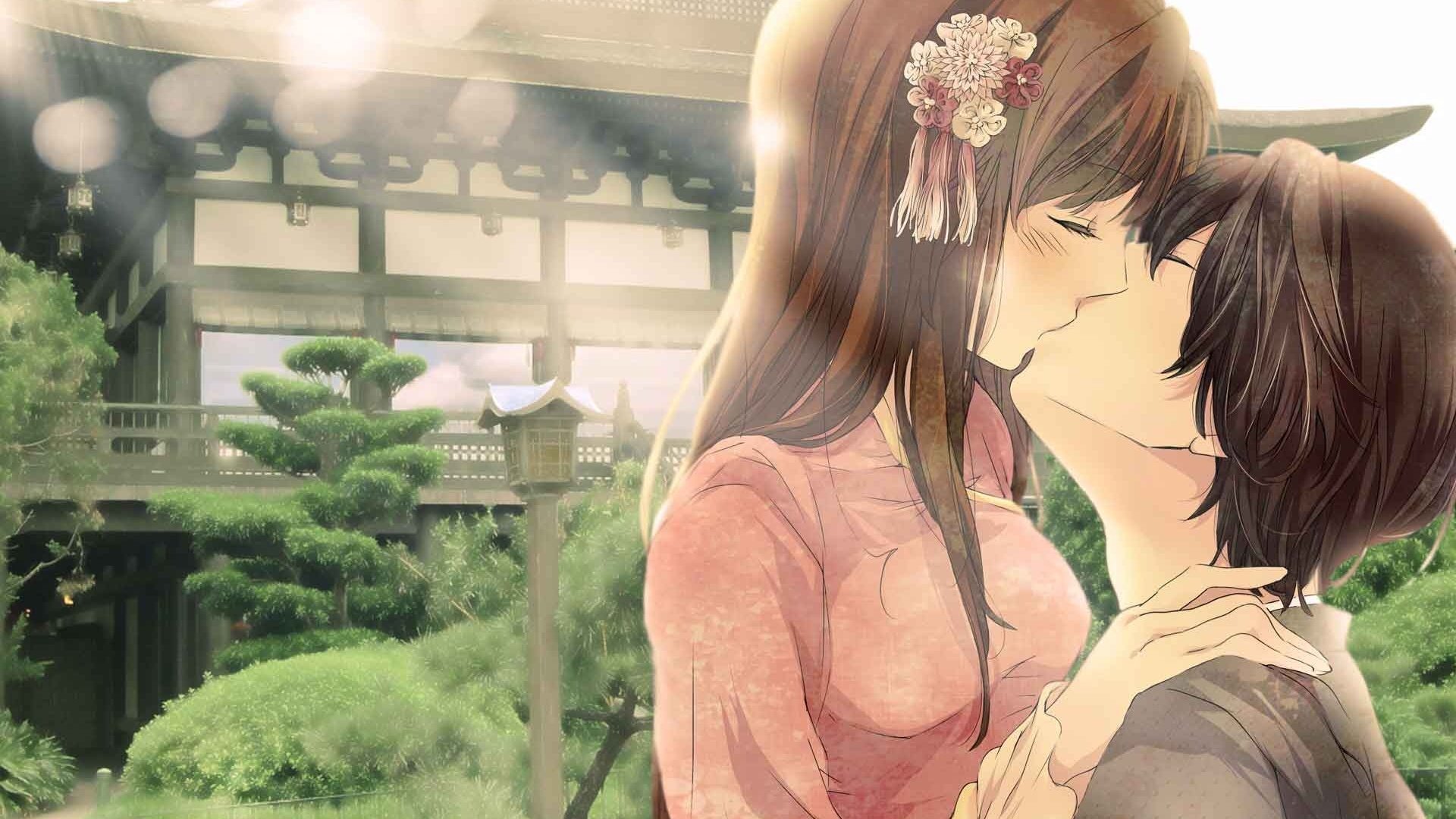 动漫,卡通,插画,手绘,浪漫,爱情,接吻,儿童桌面专用