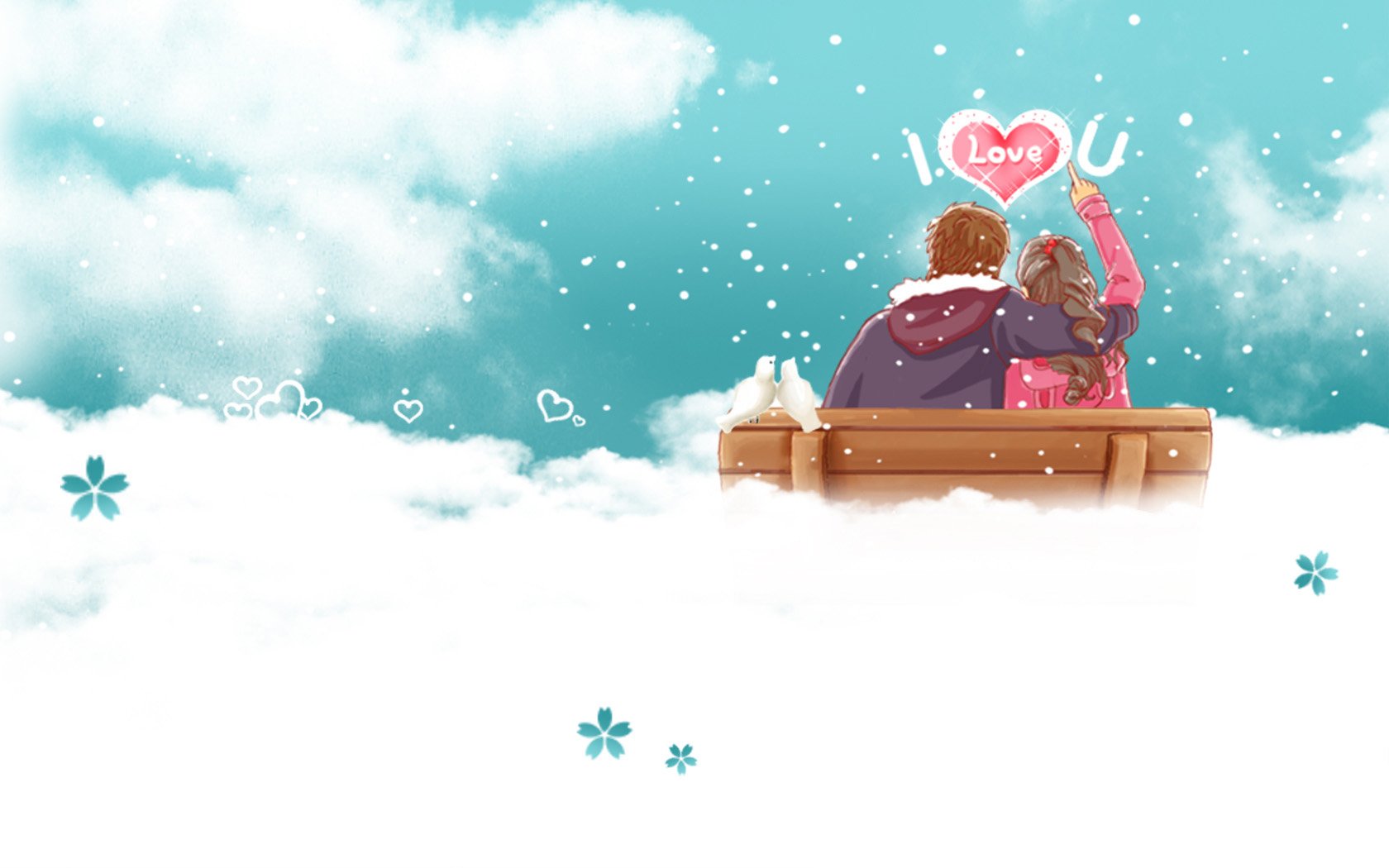 爱情,浪漫手绘,情侣,甜蜜,恩爱