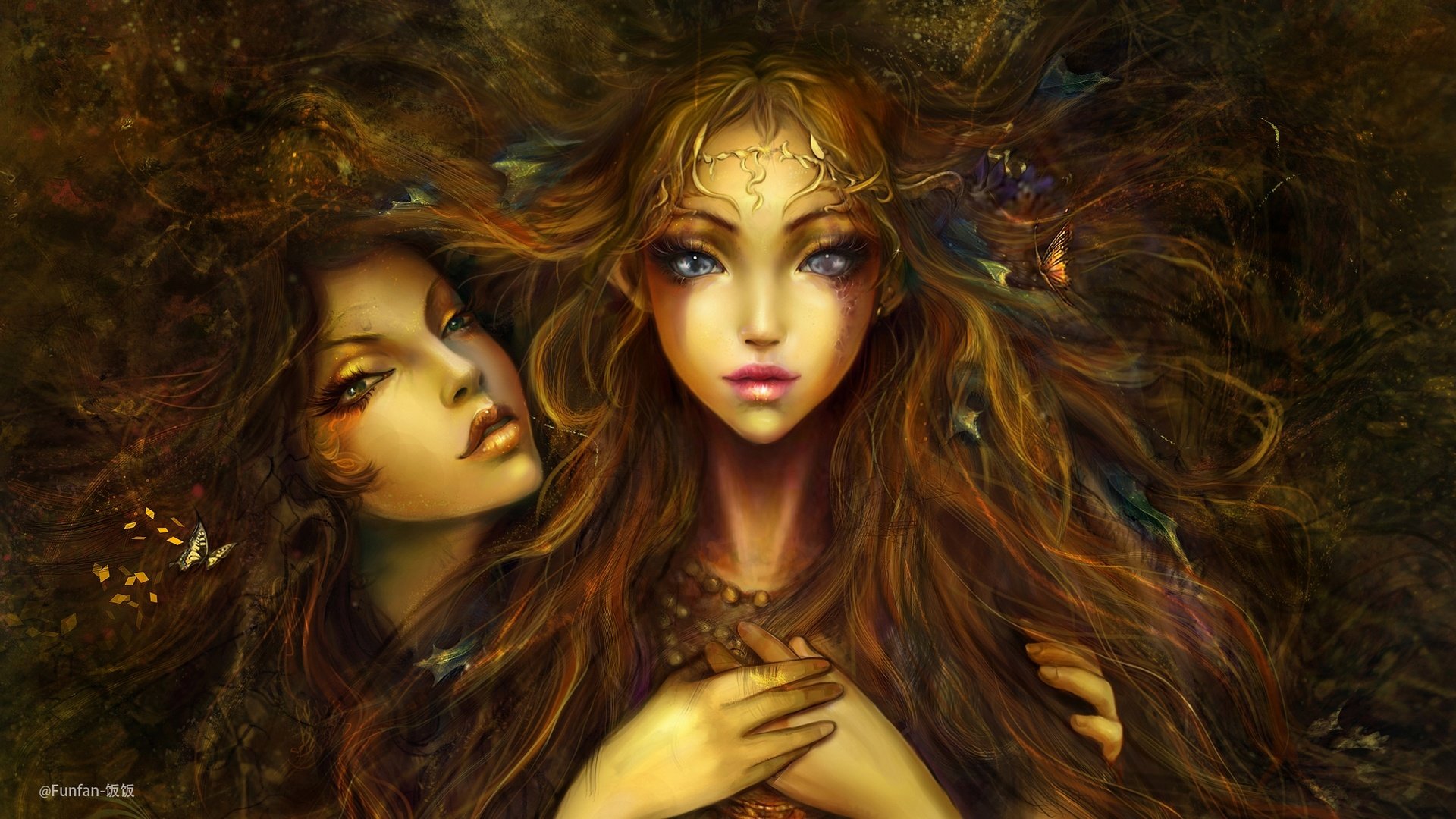 动漫,卡通,插画,手绘,双花,饭饭,funfan