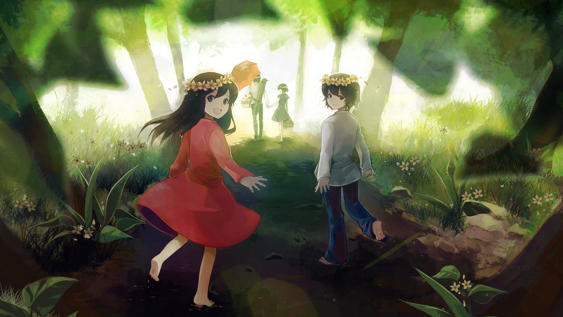 动漫,卡通,插画,场景,狼之子雨与雪,儿童桌面专用