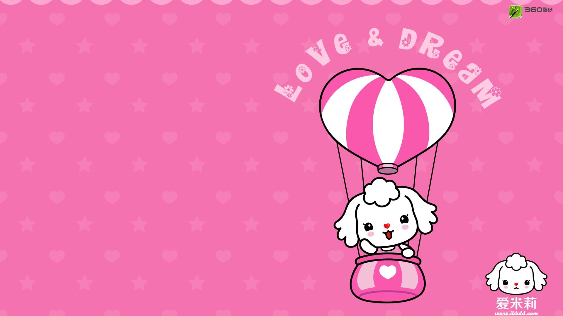 动漫,卡通,插画,手绘,爱米莉,热气球,Love&Dream,儿童桌面专用