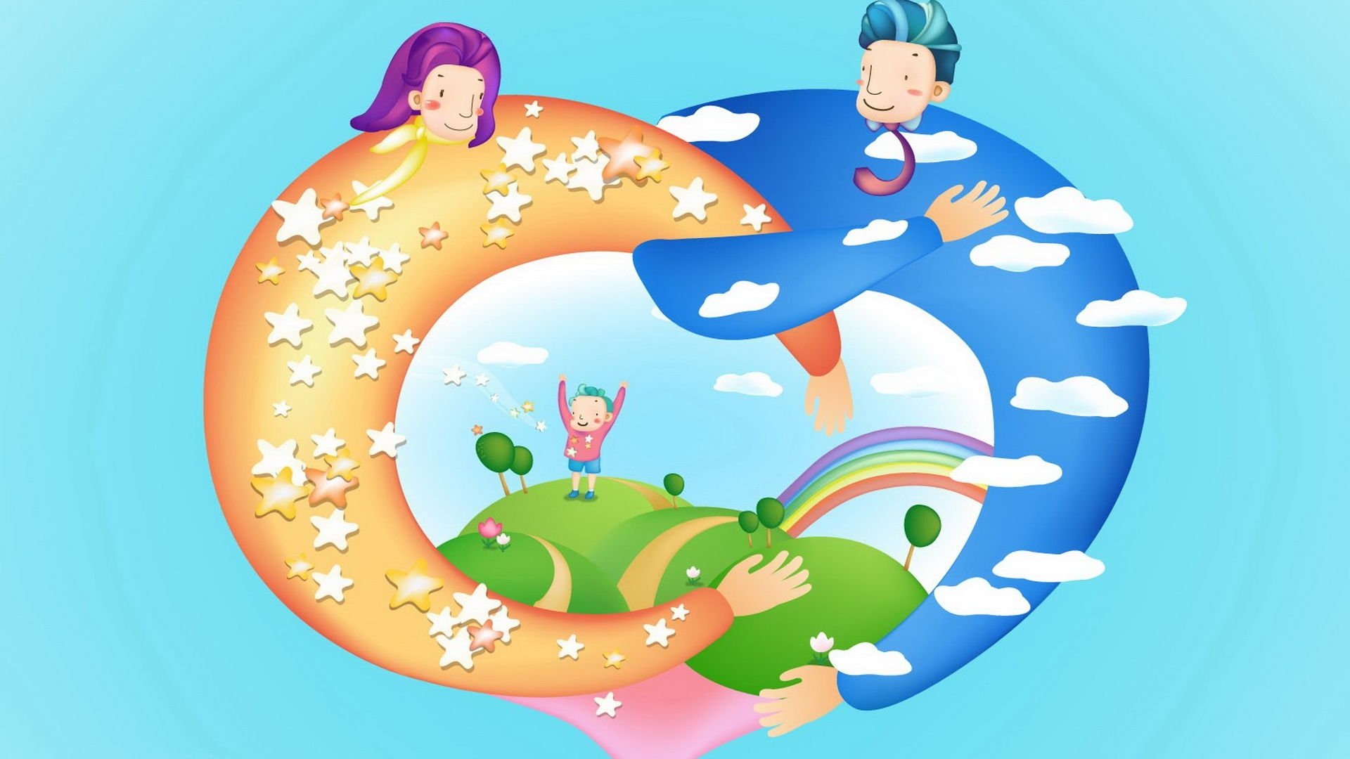 动漫,卡通,插画,手绘,家,韩国插画,儿童桌面专用