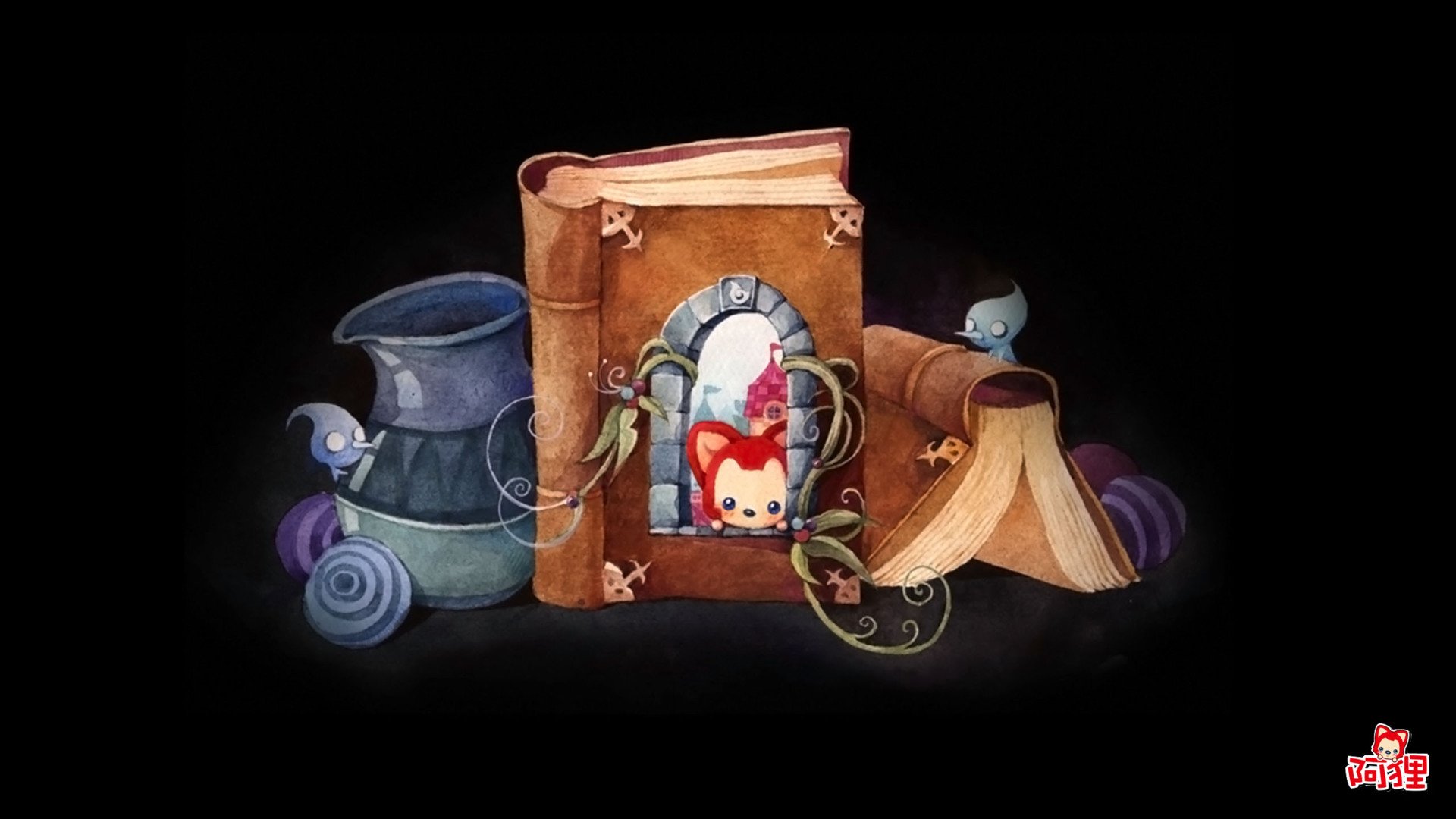 卡通,插画,阿狸,ali,儿童桌面专用