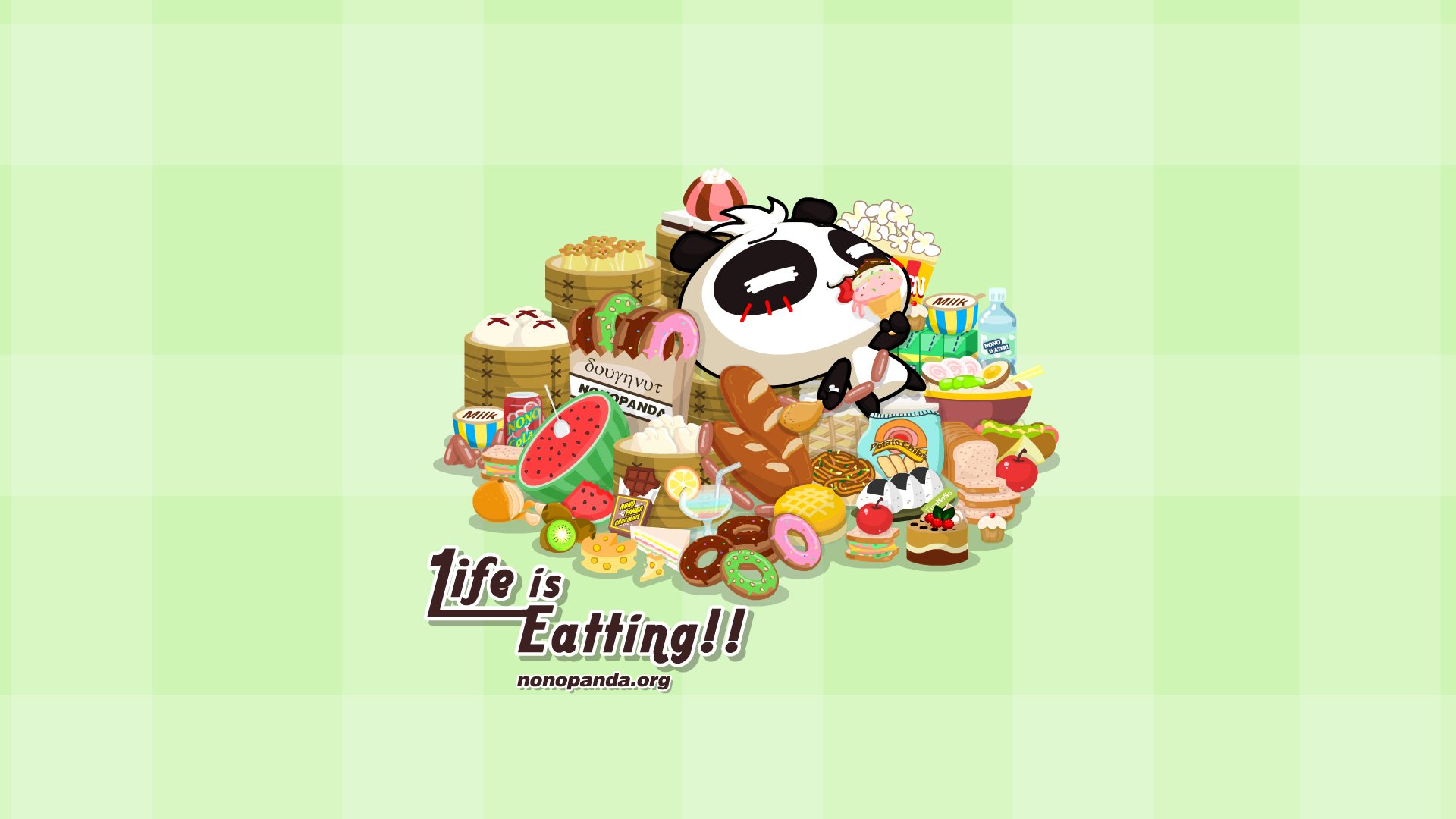 动漫,卡通,插画,nonopanda,吃货,林无知,儿童桌面专用