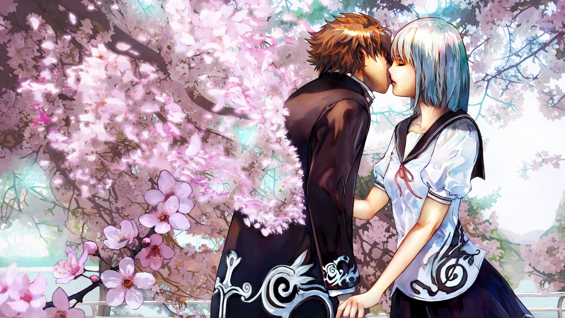 动漫,卡通,插画,手绘,浪漫,爱情,接吻