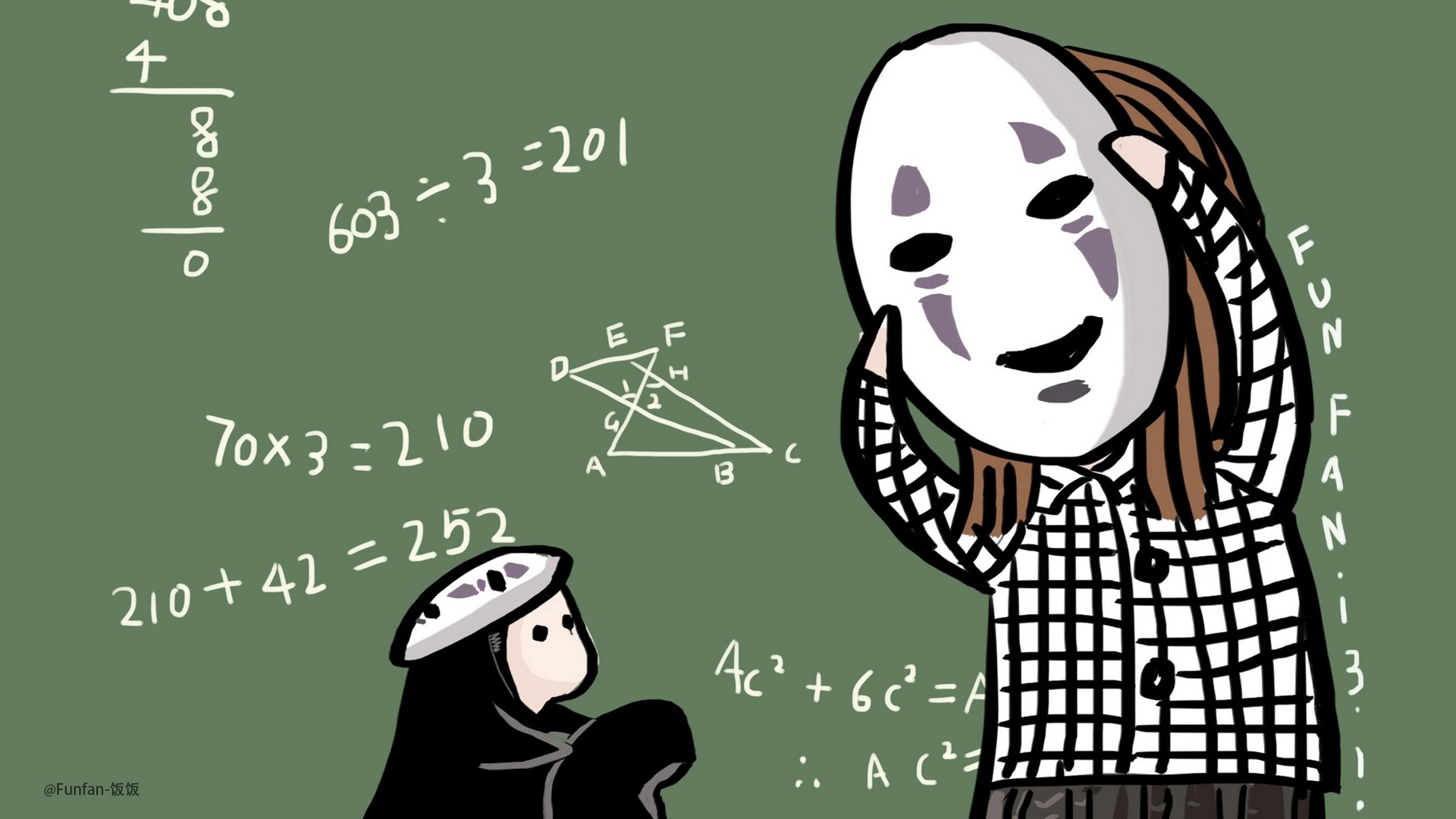 动漫,插画,手绘,无面我,饭饭,funfan,儿童桌面专用