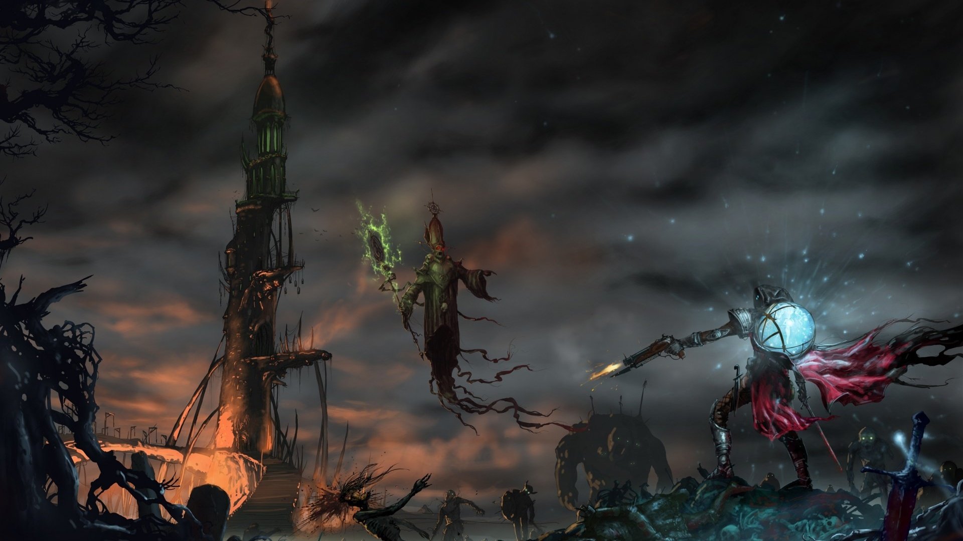 游戏,场景,插画,死灵法师