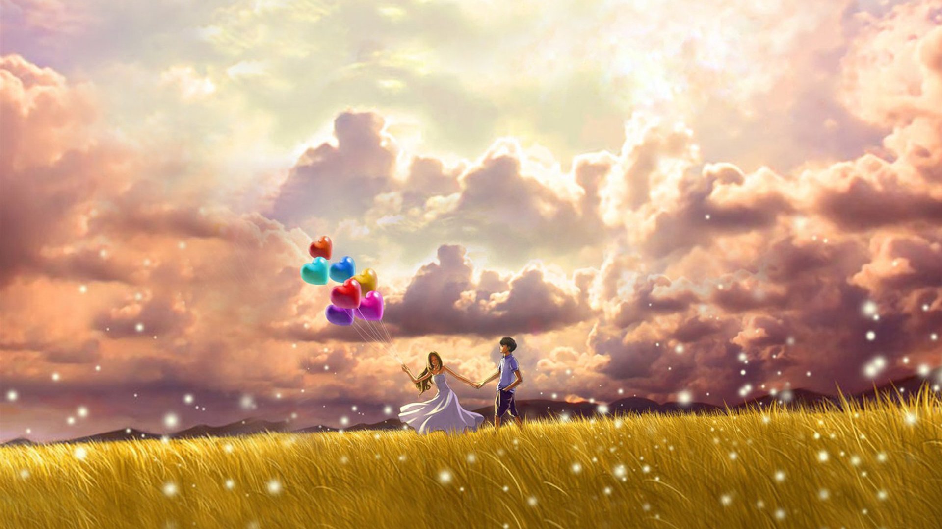 爱情,浪漫手绘,情侣,甜蜜,浪漫