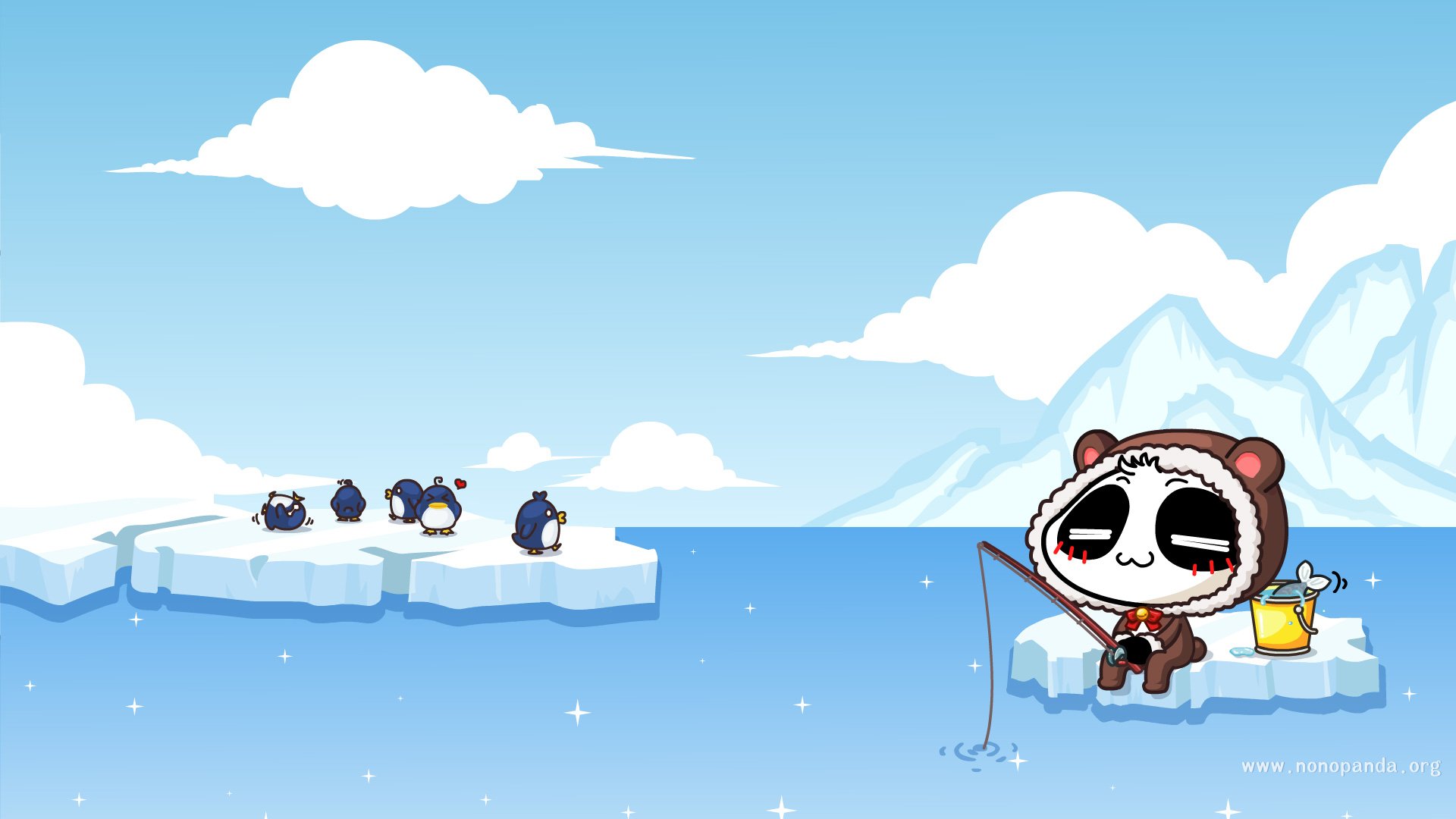 动漫,卡通,插画,nonopanda,垂钓,林无知,儿童桌面专用