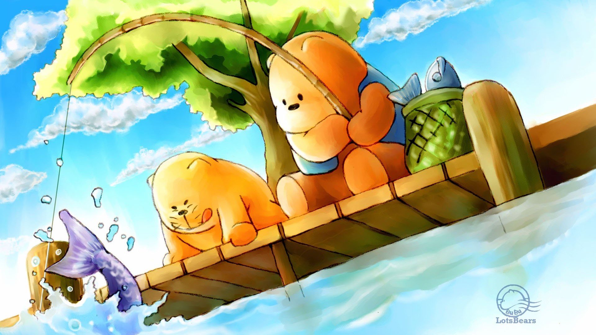 动漫,卡通,插画,手绘,布布熊,儿童桌面专用