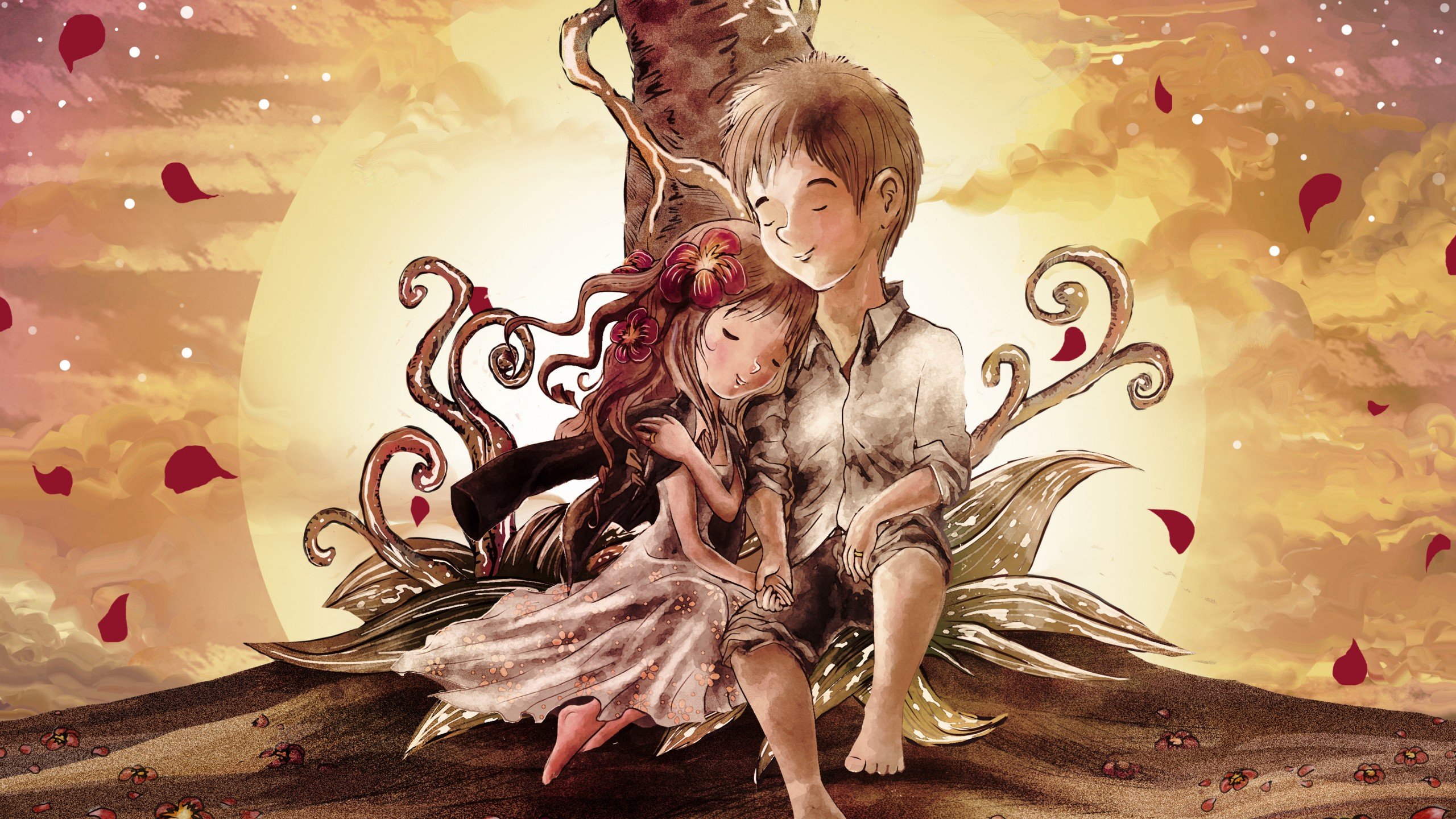 爱情,浪漫手绘,情侣,温馨,甜蜜