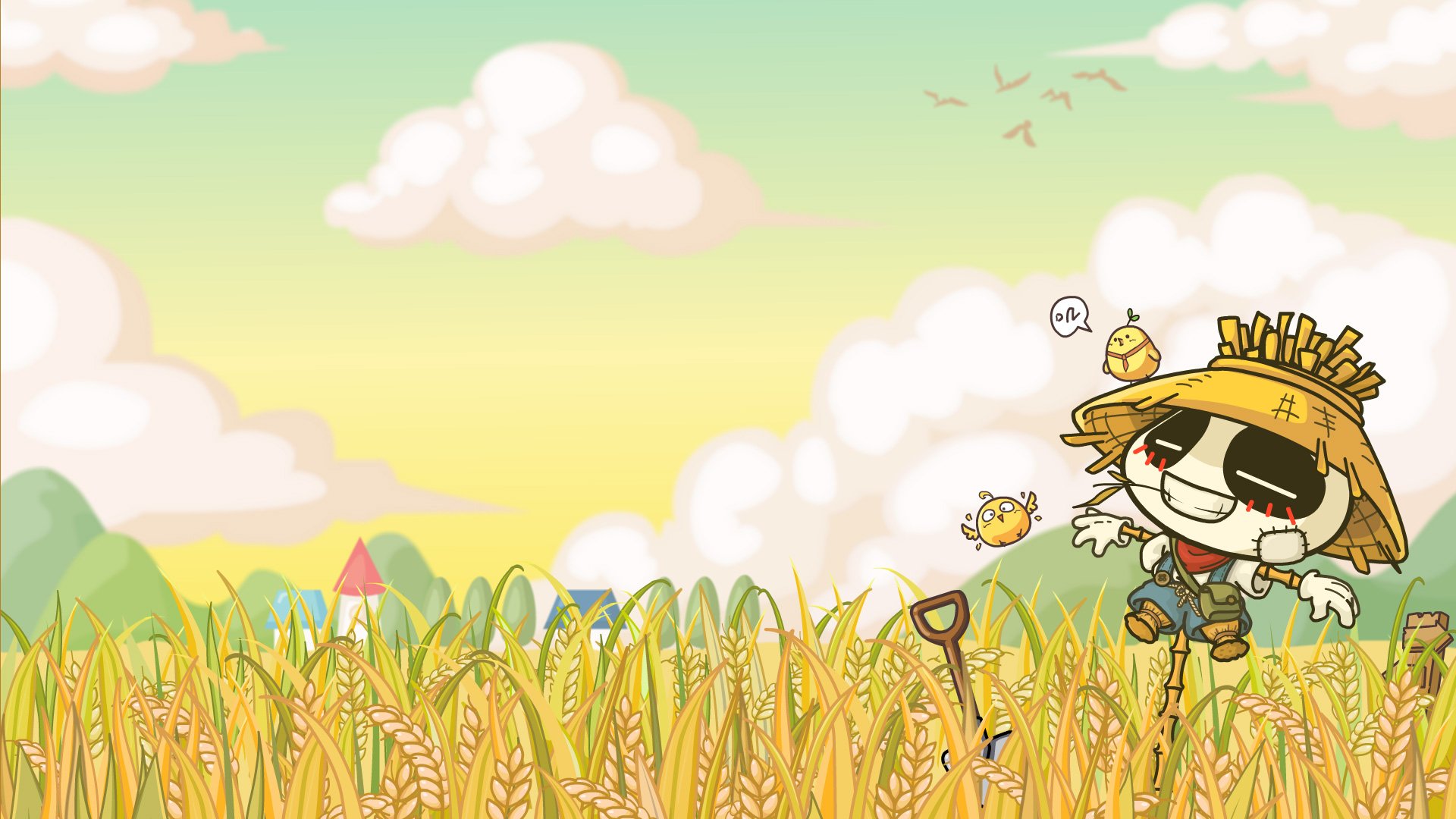 动漫,卡通,插画,手绘,nonopanda,稻草人,林无知,儿童桌面专用