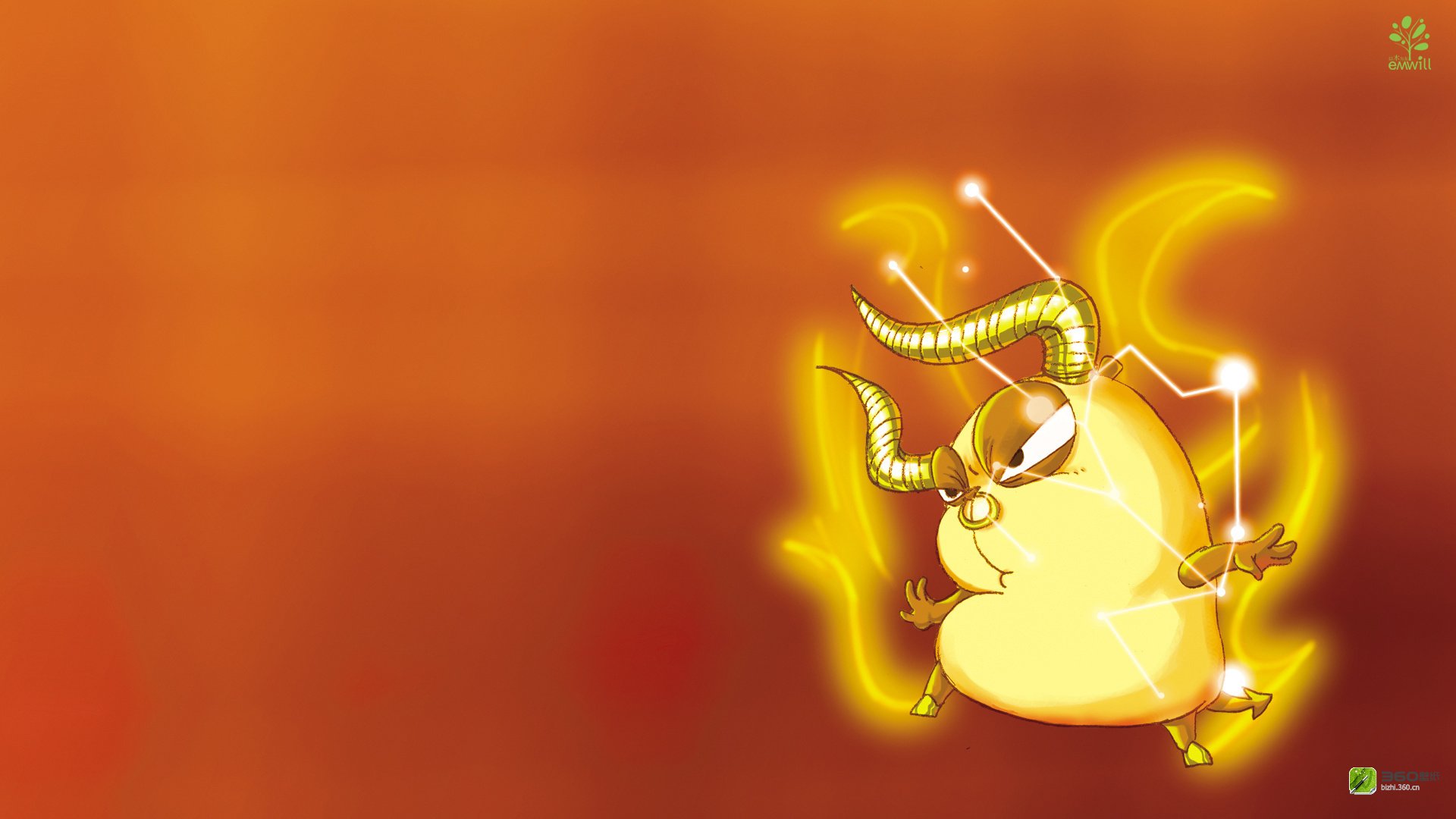 动漫,卡通,插画,12星座,金牛座,熊猫铁蛋,儿童桌面专用