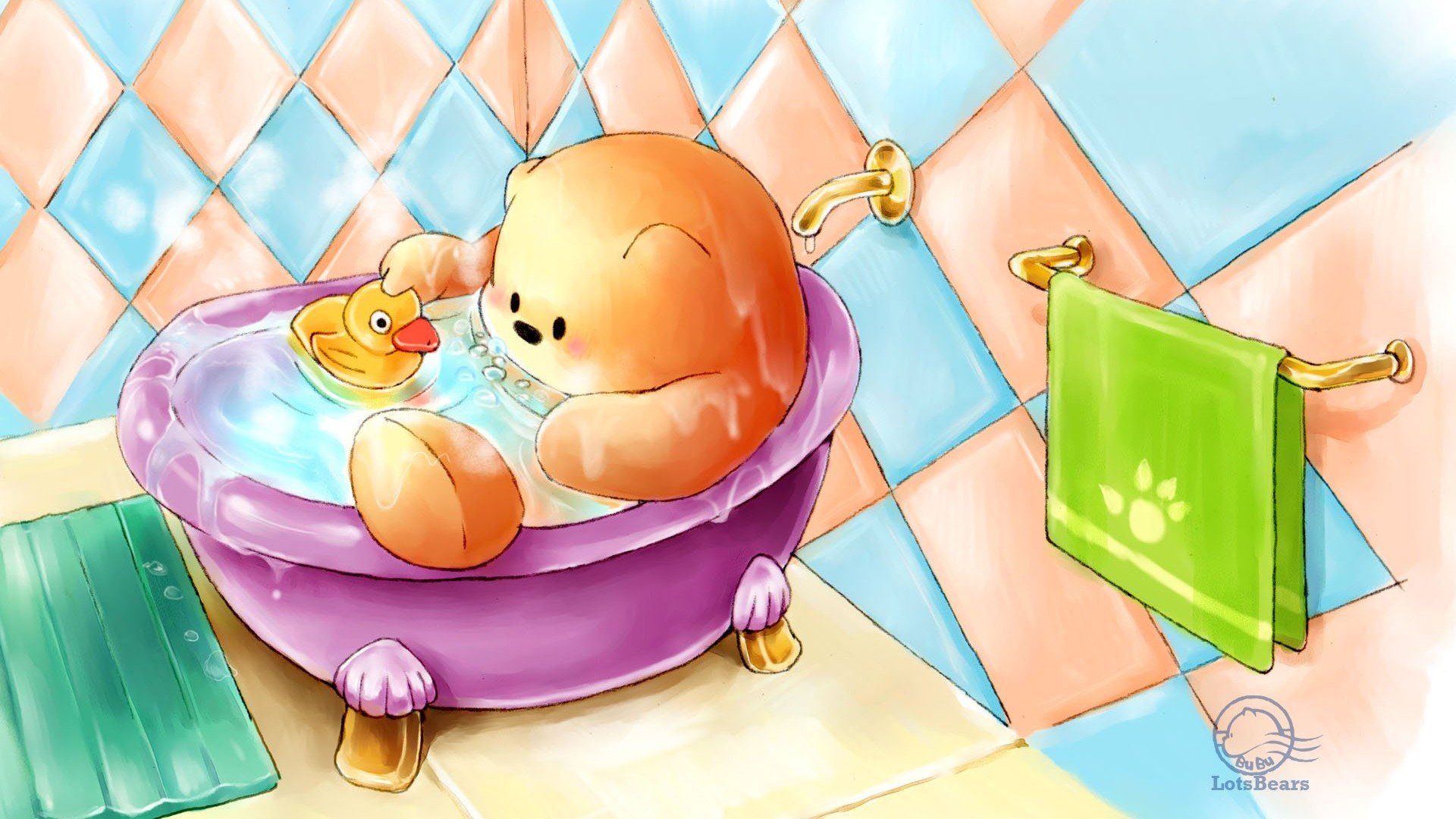 动漫,卡通,插画,手绘,布布熊,儿童桌面专用