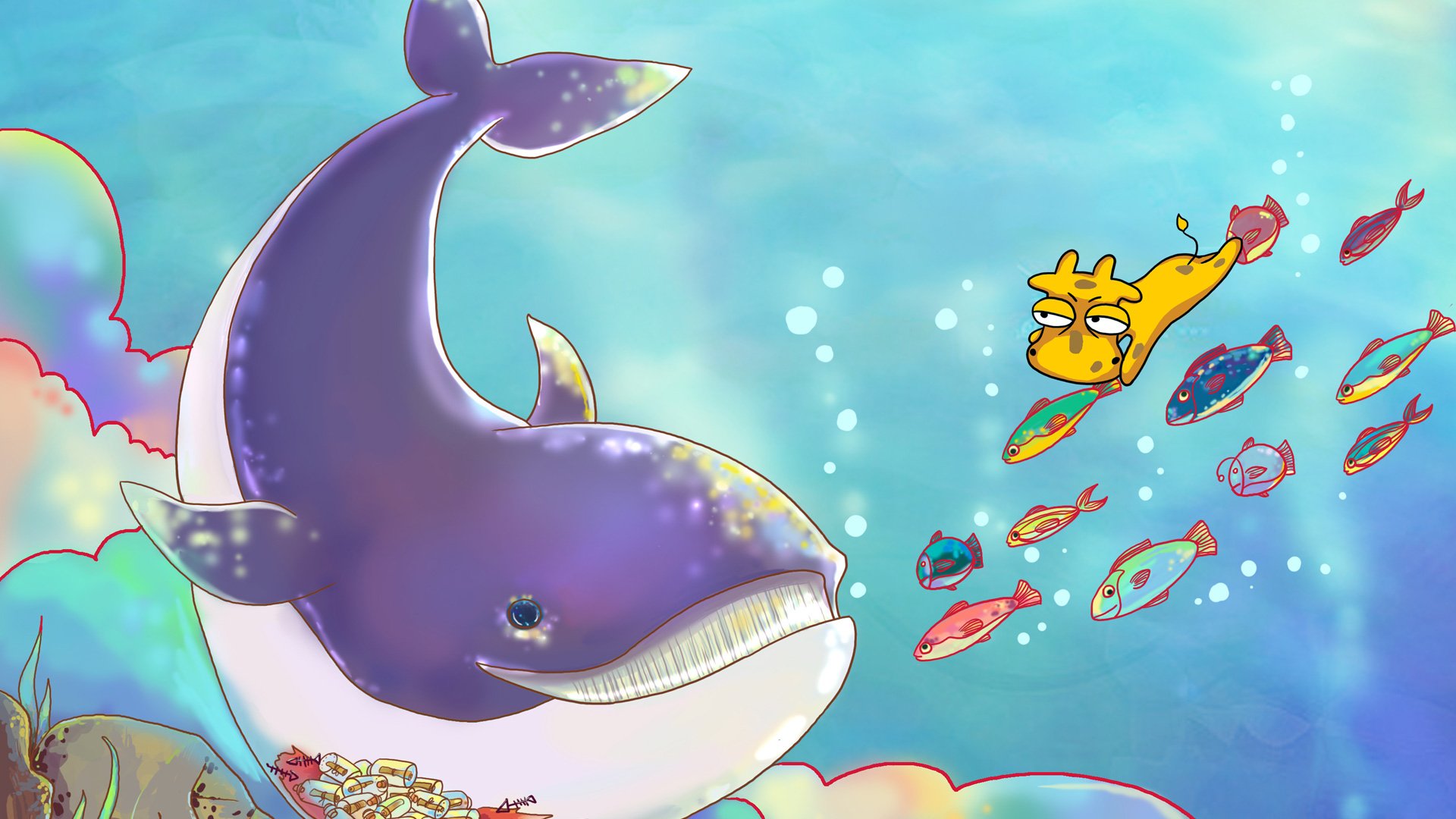 卡通,插画,手绘,迷雾中的但丁,潜水,但丁,儿童桌面专用