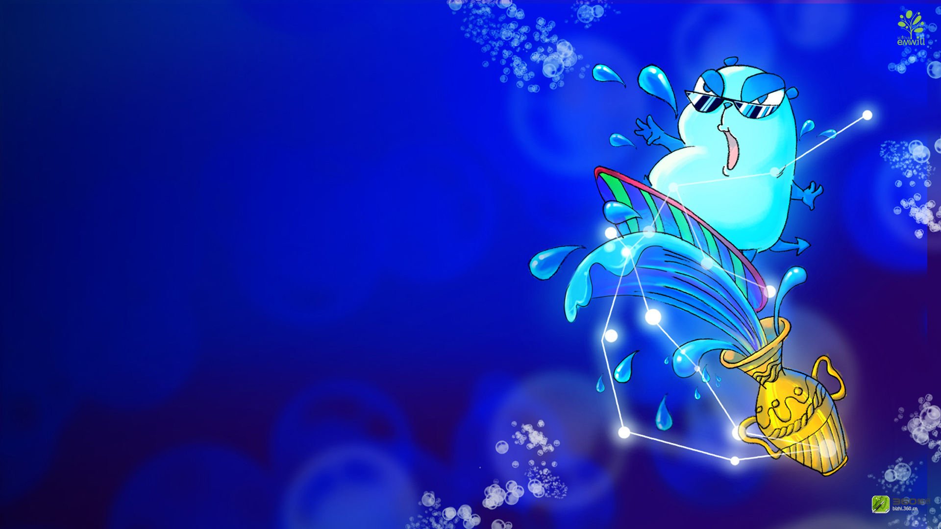 动漫,卡通,插画,水瓶座,熊猫铁蛋,儿童桌面专用