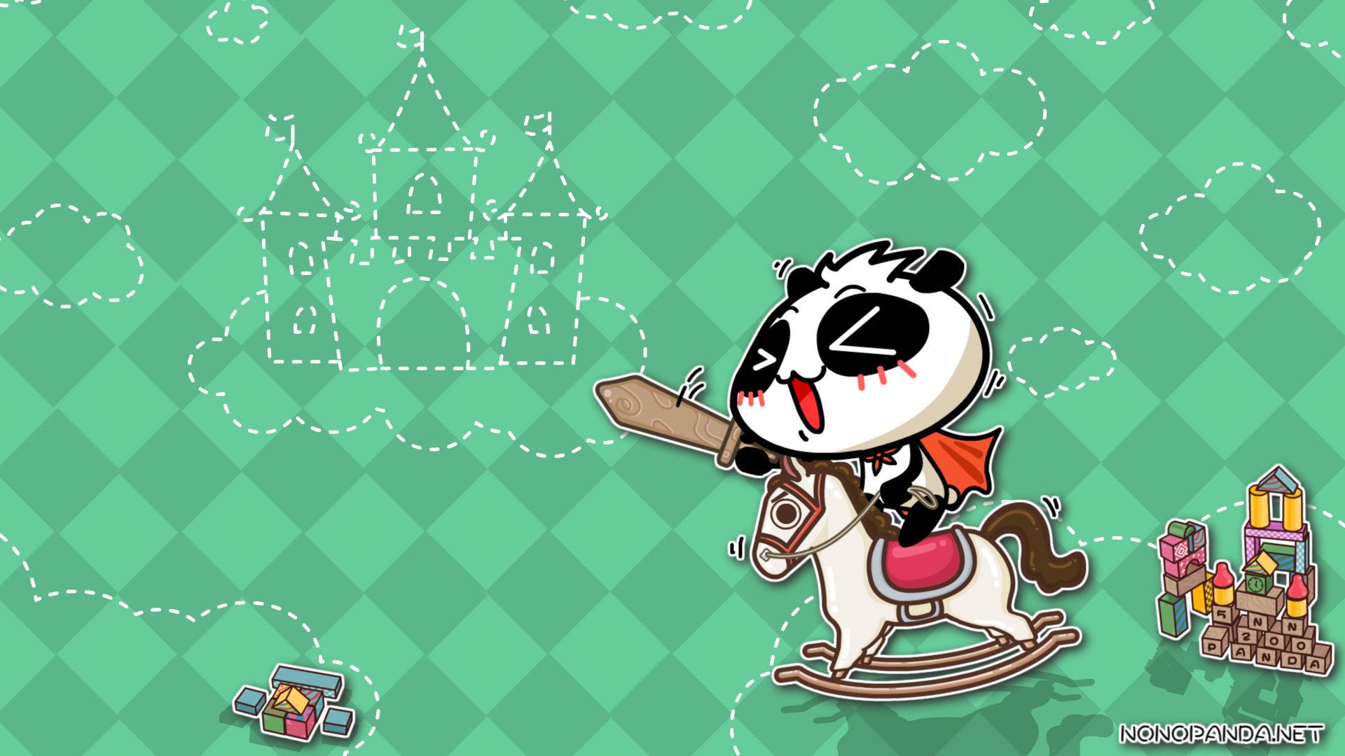 动漫,卡通,插画,可爱,nonopanda,骑马,林无知,儿童桌面专用