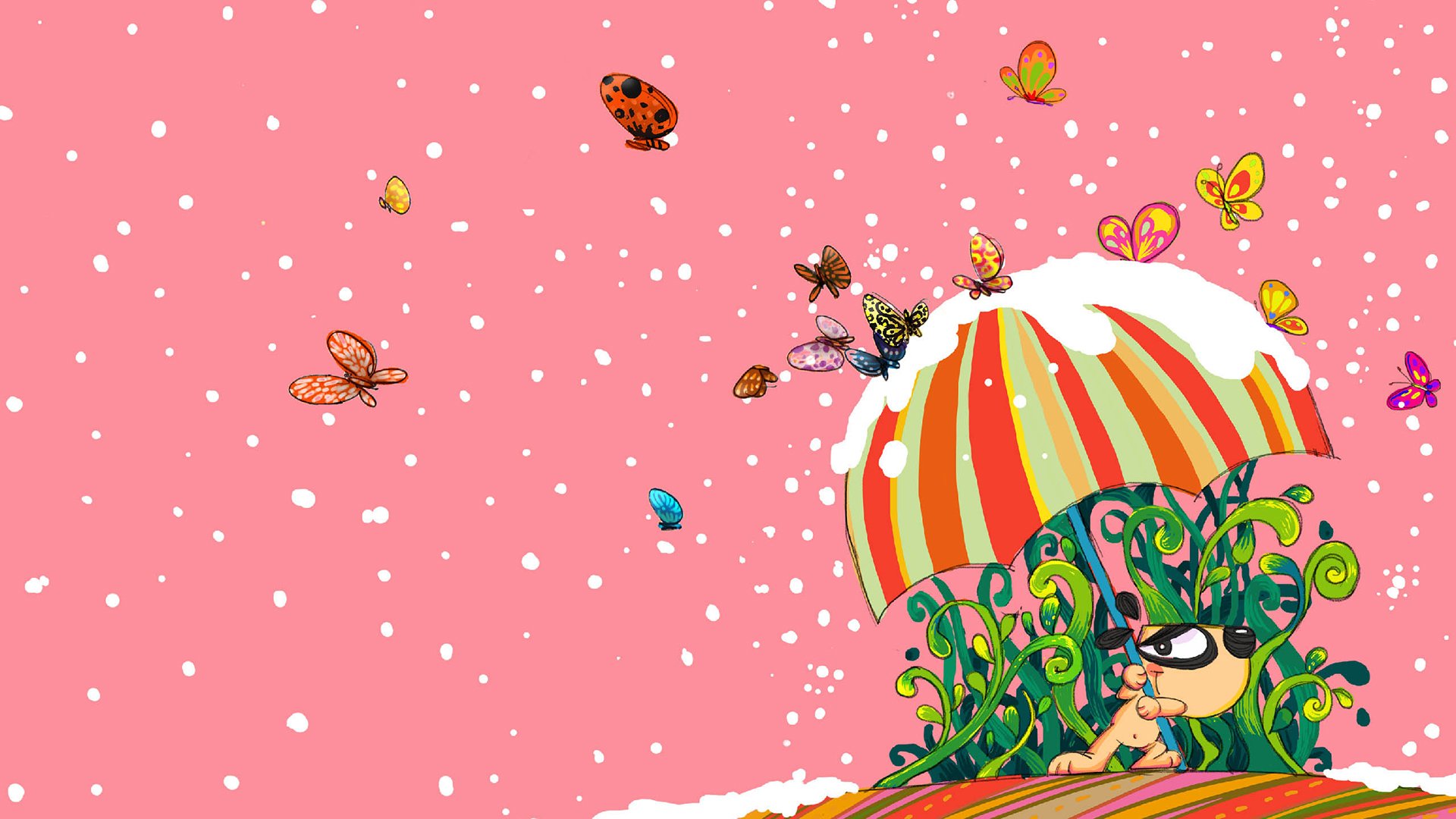 动漫,卡通,插画,刀刀狗,下雪天,儿童桌面专用