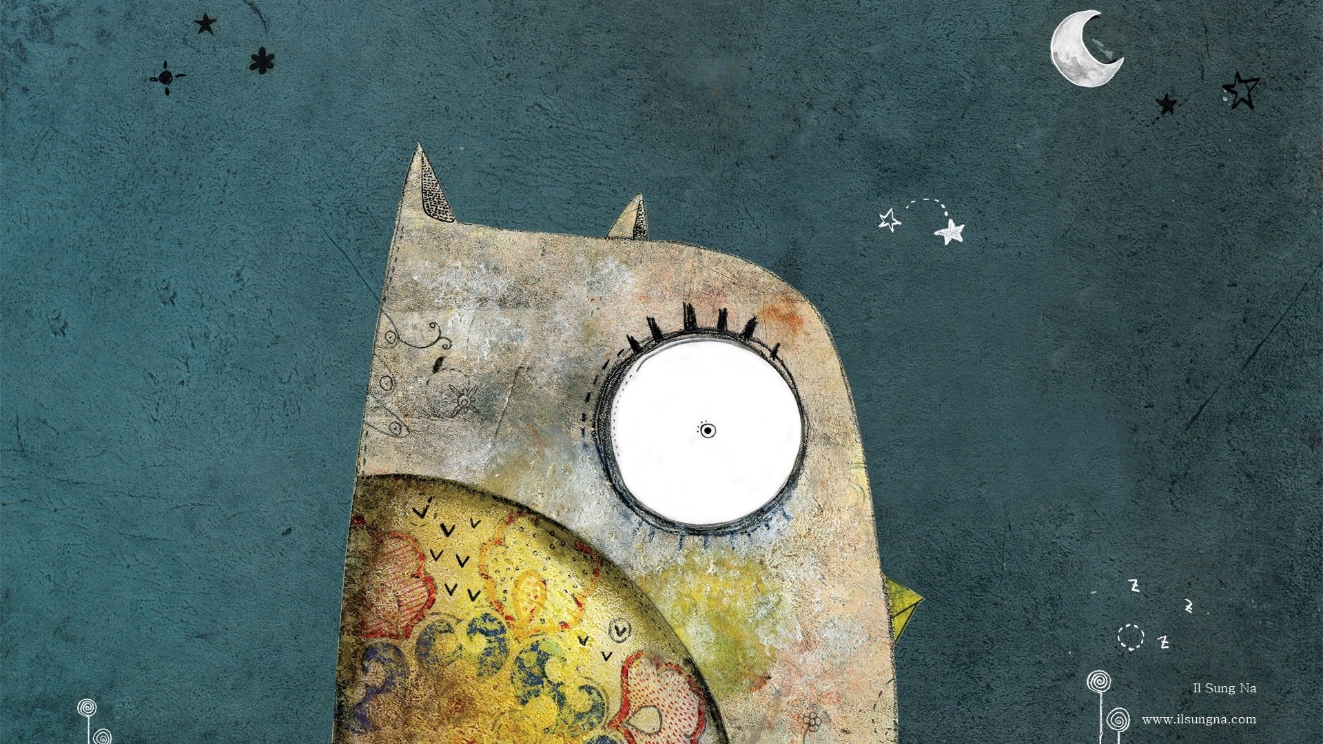 动漫,卡通,插画,手绘,睡觉的动物,儿童桌面专用