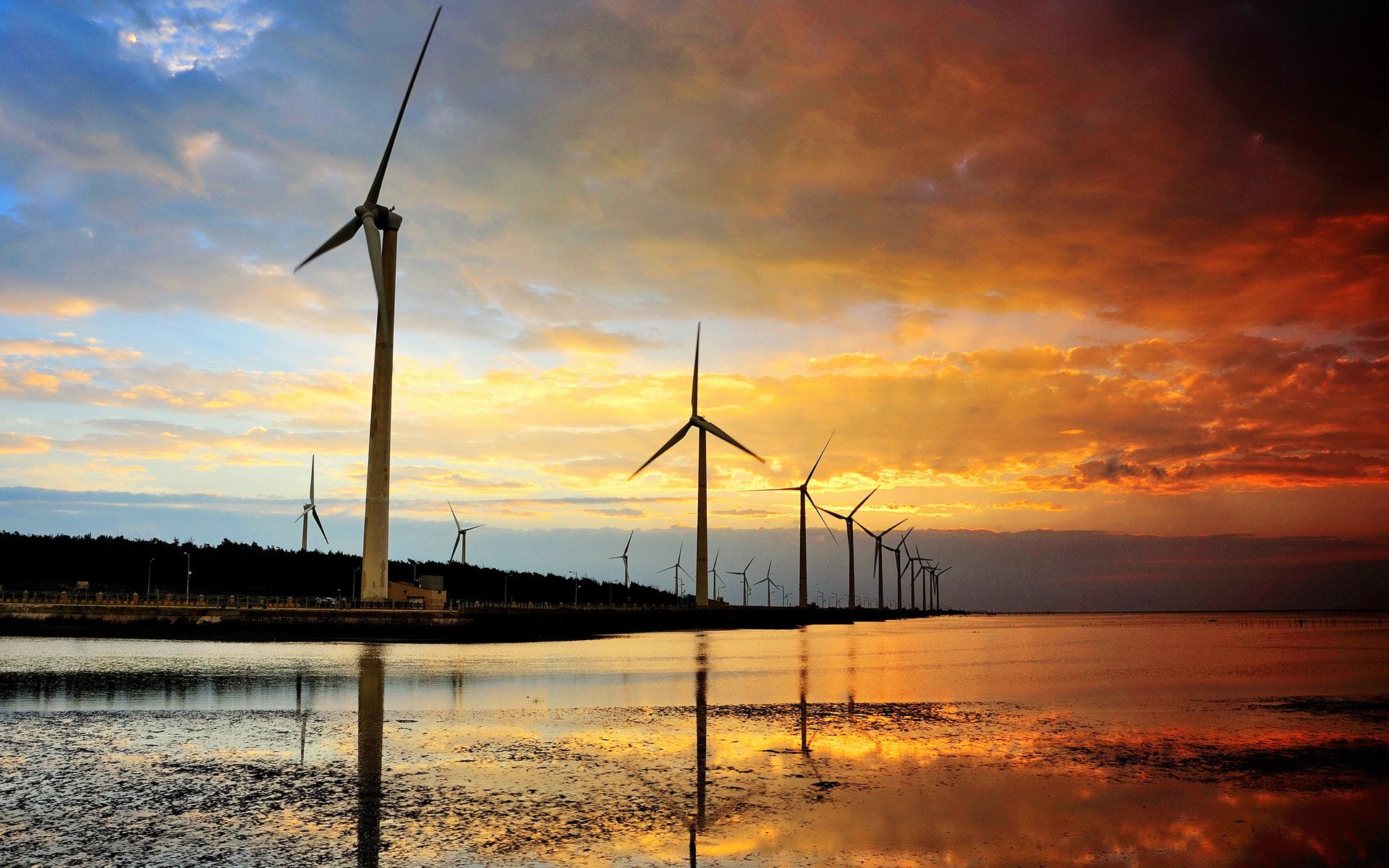 旅游胜地,台湾,湿地,风车,风景,旅行,风光,摄影,自然,儿童桌面专用