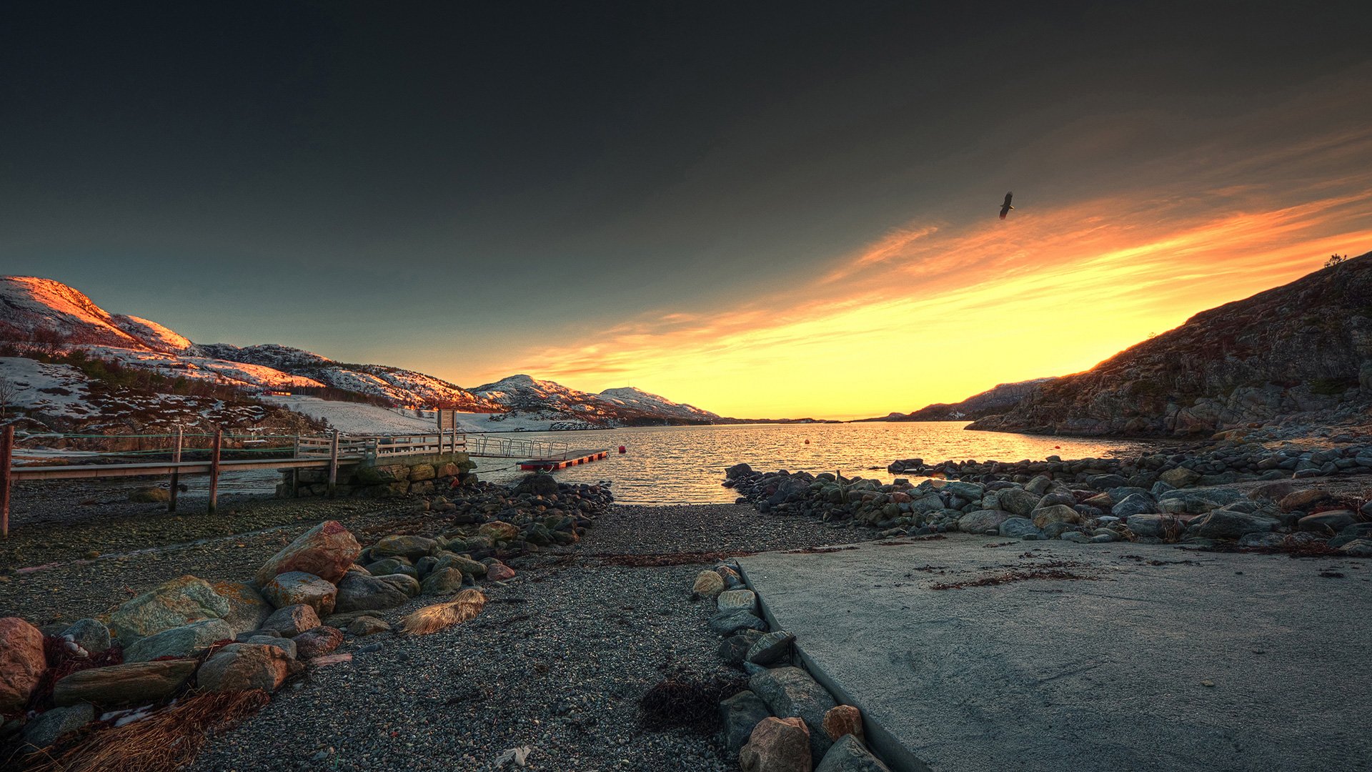 风景,落日余晖,儿童桌面专用