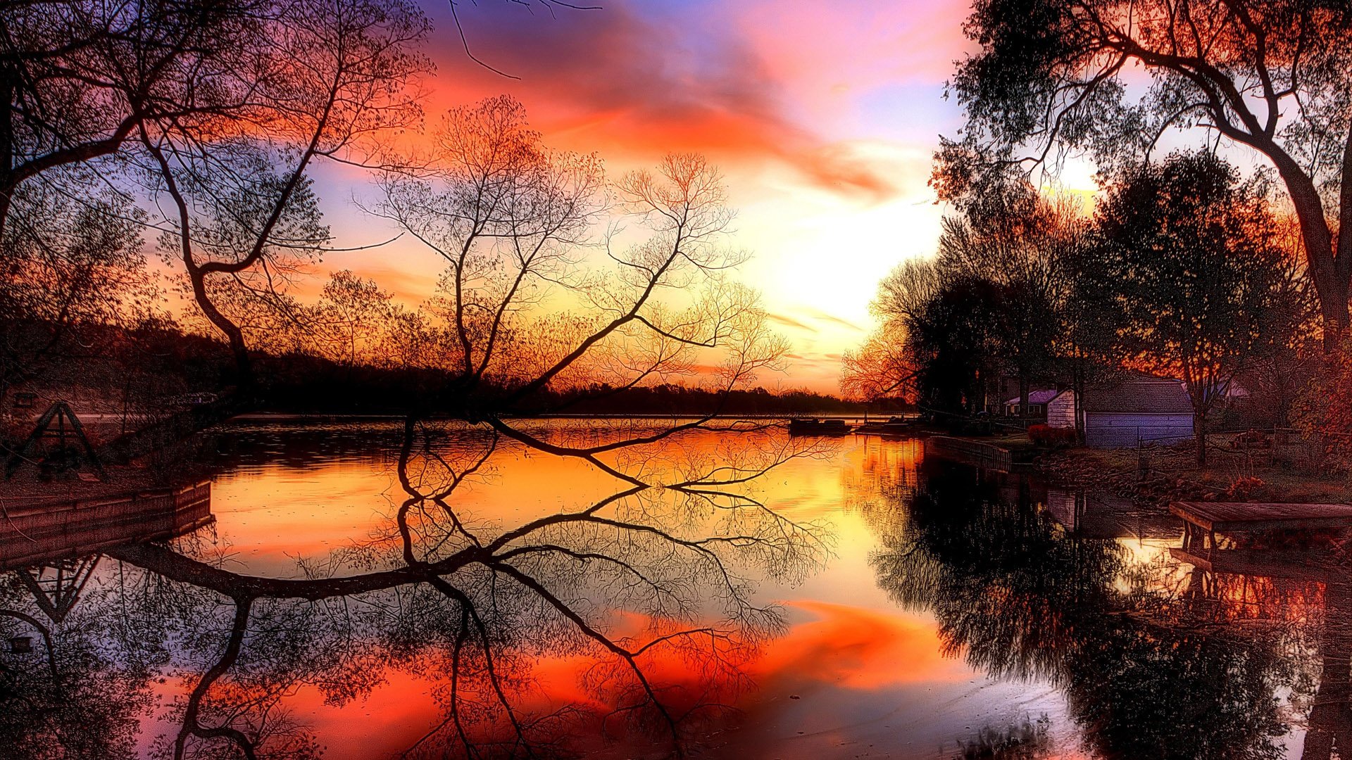 风景,落日余晖,儿童桌面专用